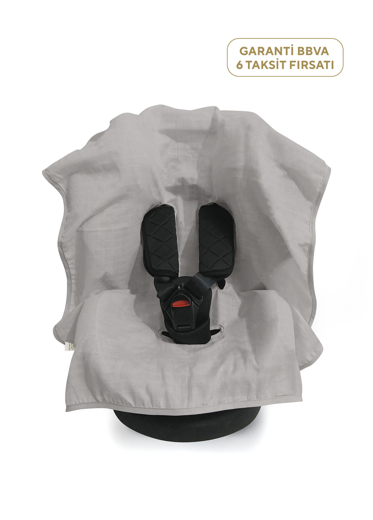 %100 Pamuk Müslin Puset Cotton Grey Oto Koltuk Örtüsü