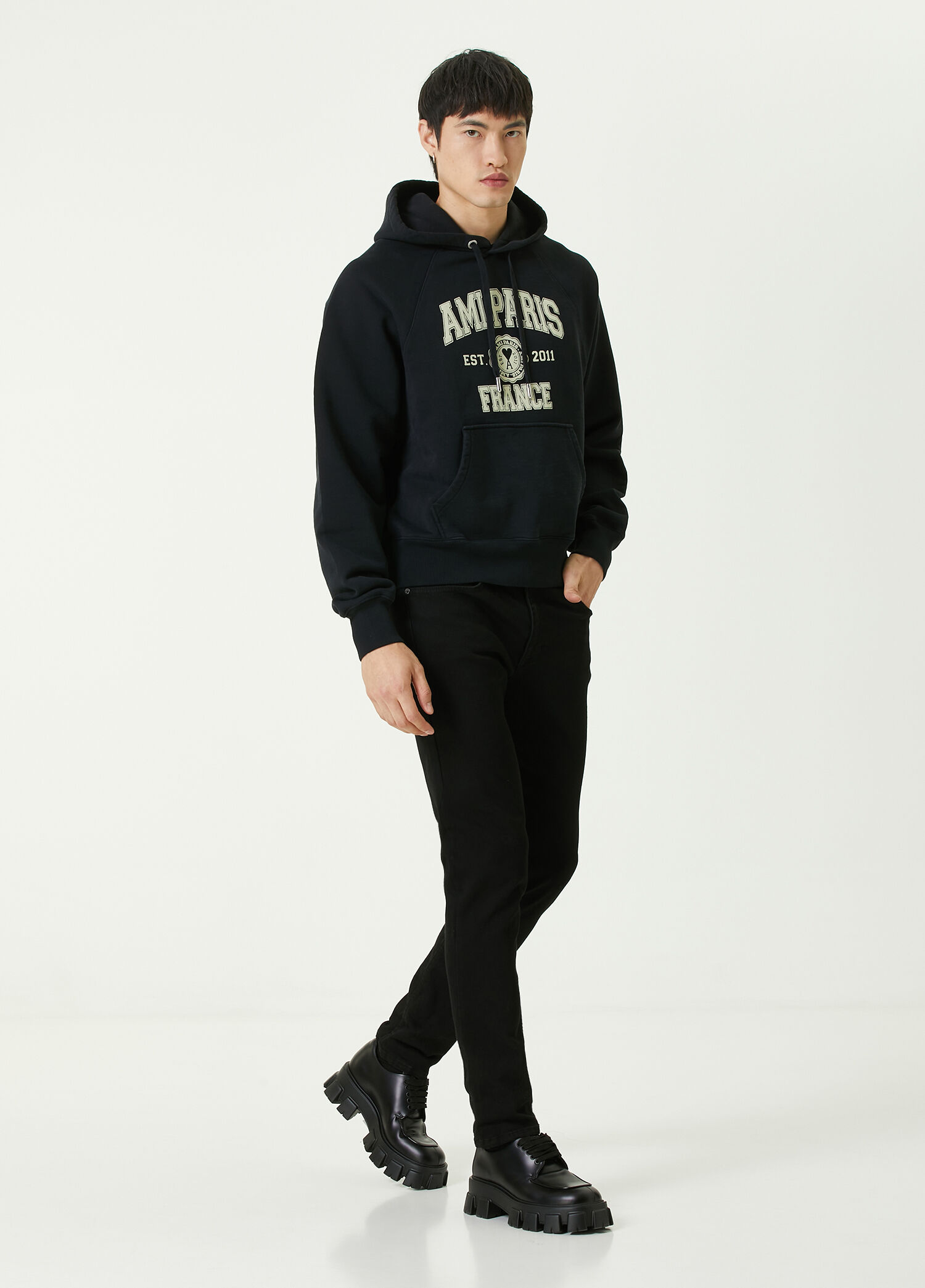 Beymen Siyah Kapüşonlu Logolu Organik Pamuk Sweatshirt. 2