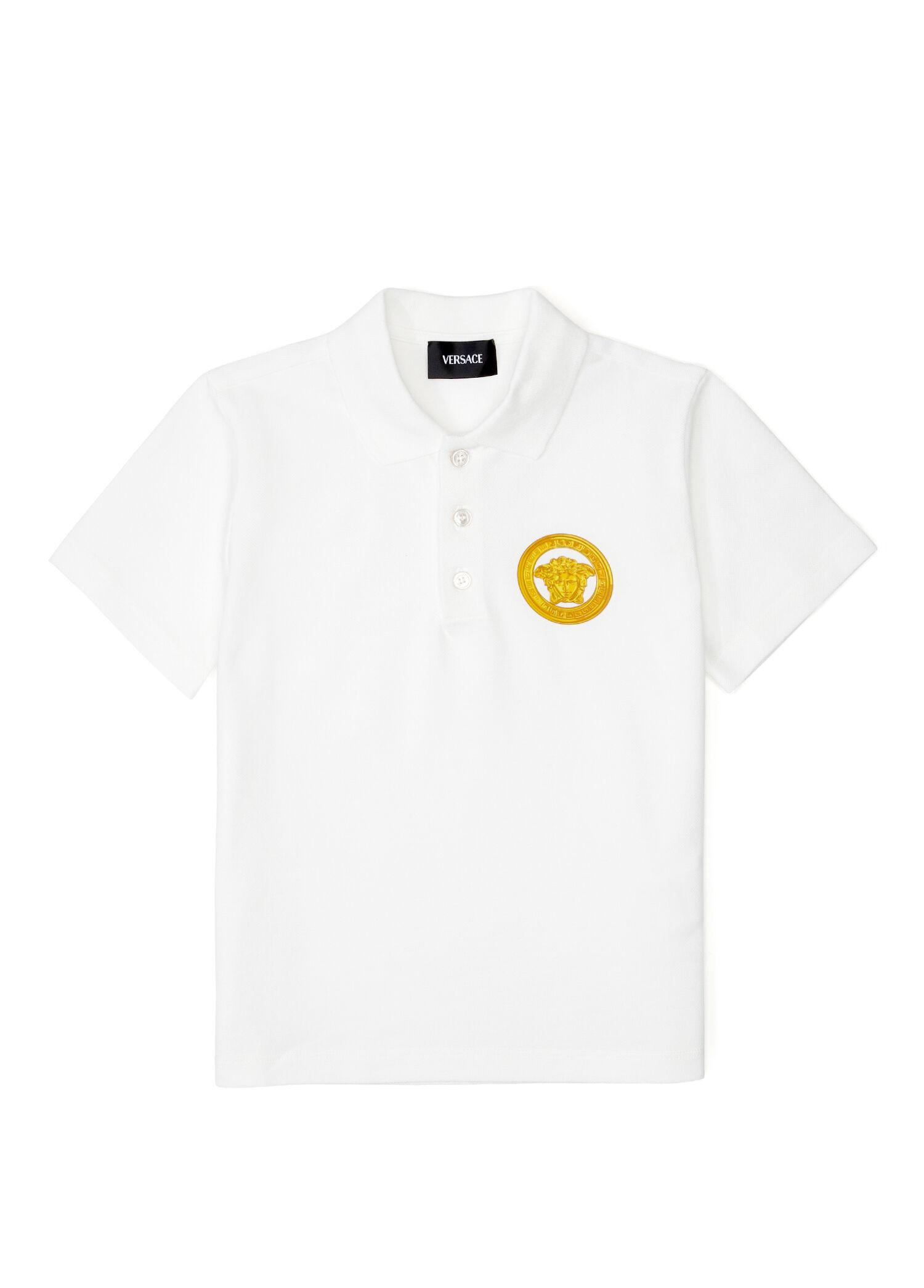 Beyaz Polo Yaka Erkek Çocuk T-shirt