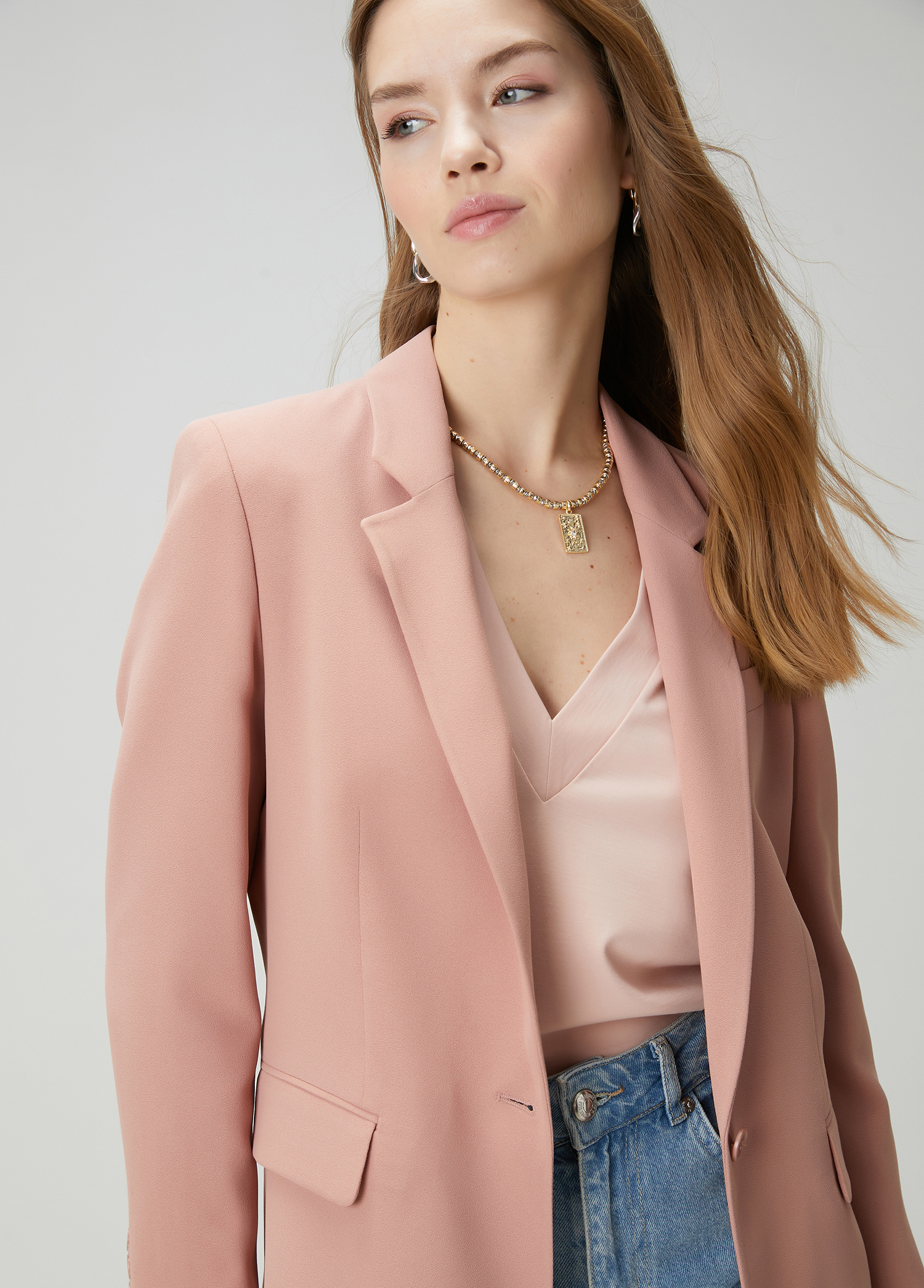 Gül Kurusu Krep Blazer_1