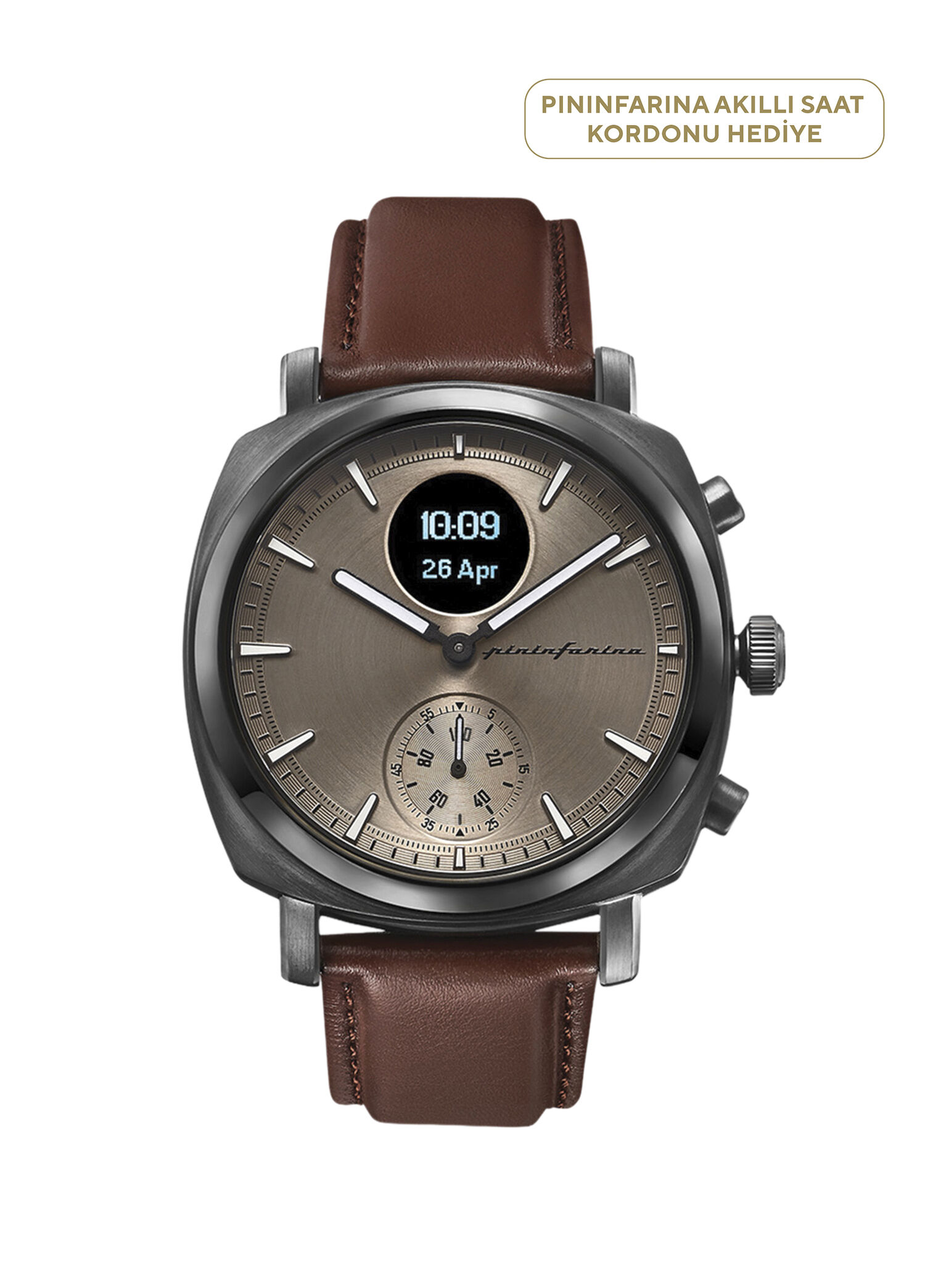 Pininfarina - Senso Hibrit Mercure Grey 44 mm Mono Oled Ekran