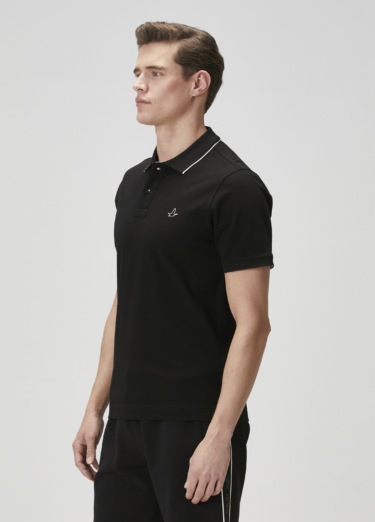 Slim Fit Siyah Polo Yaka T-shirt_3