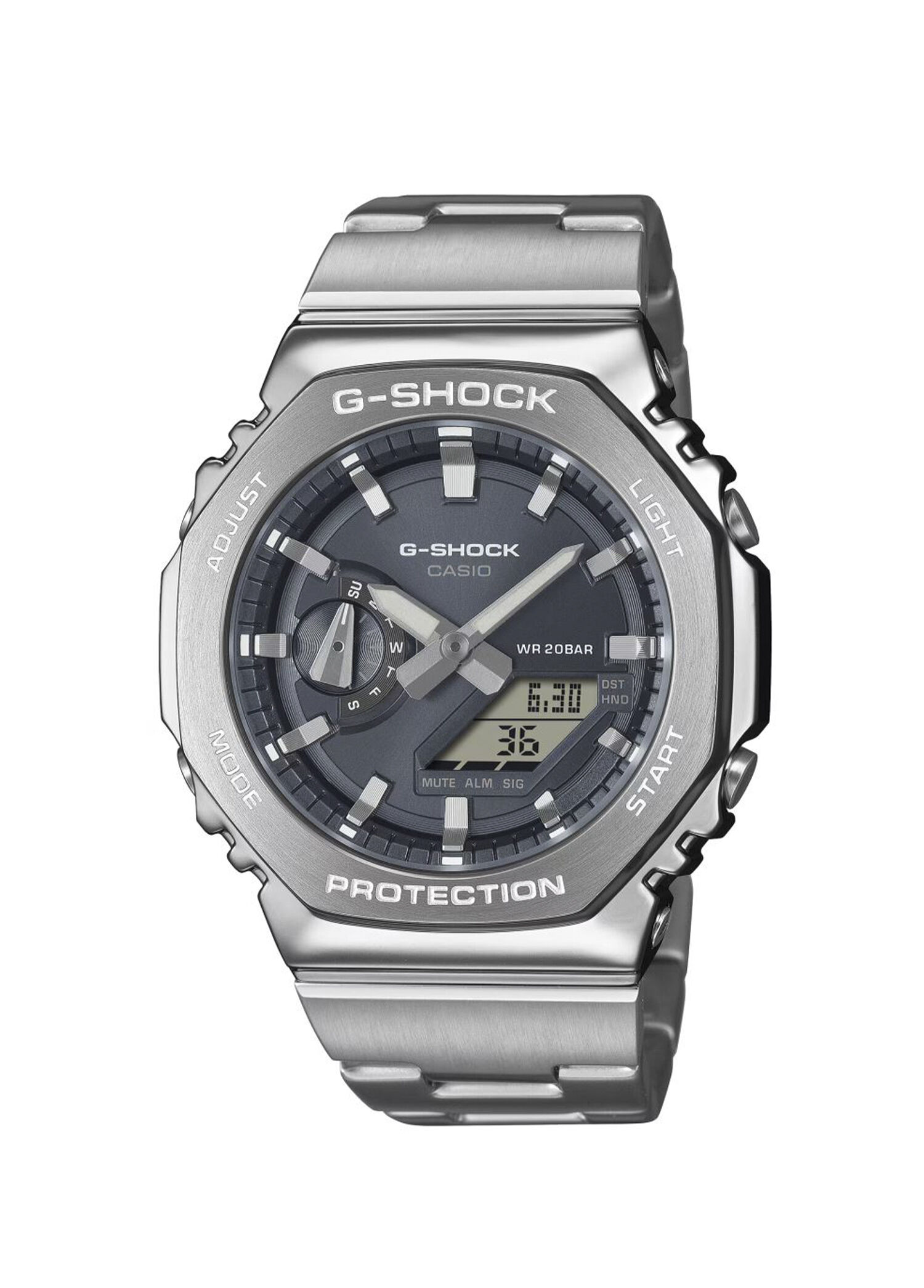 GM-2110D-8ADR G-Steel Gri Çelik Erkek Kol Saati