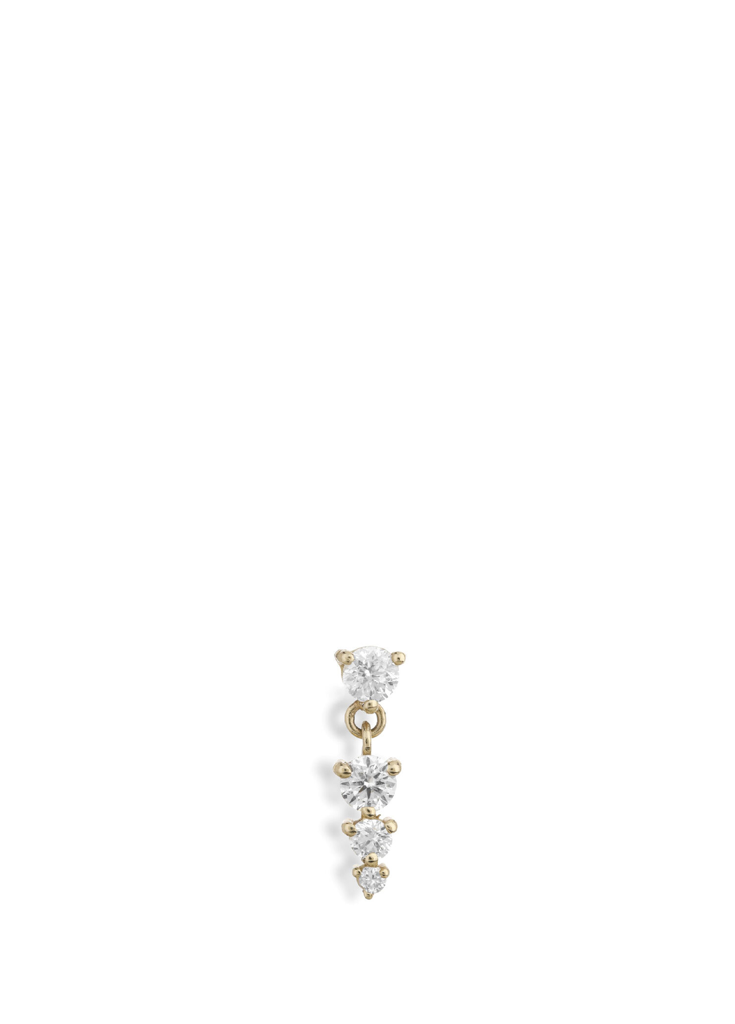 Diamond Chamber Pırlanta Taşlı 14 Ayar Altın Kadın Tek Küpe