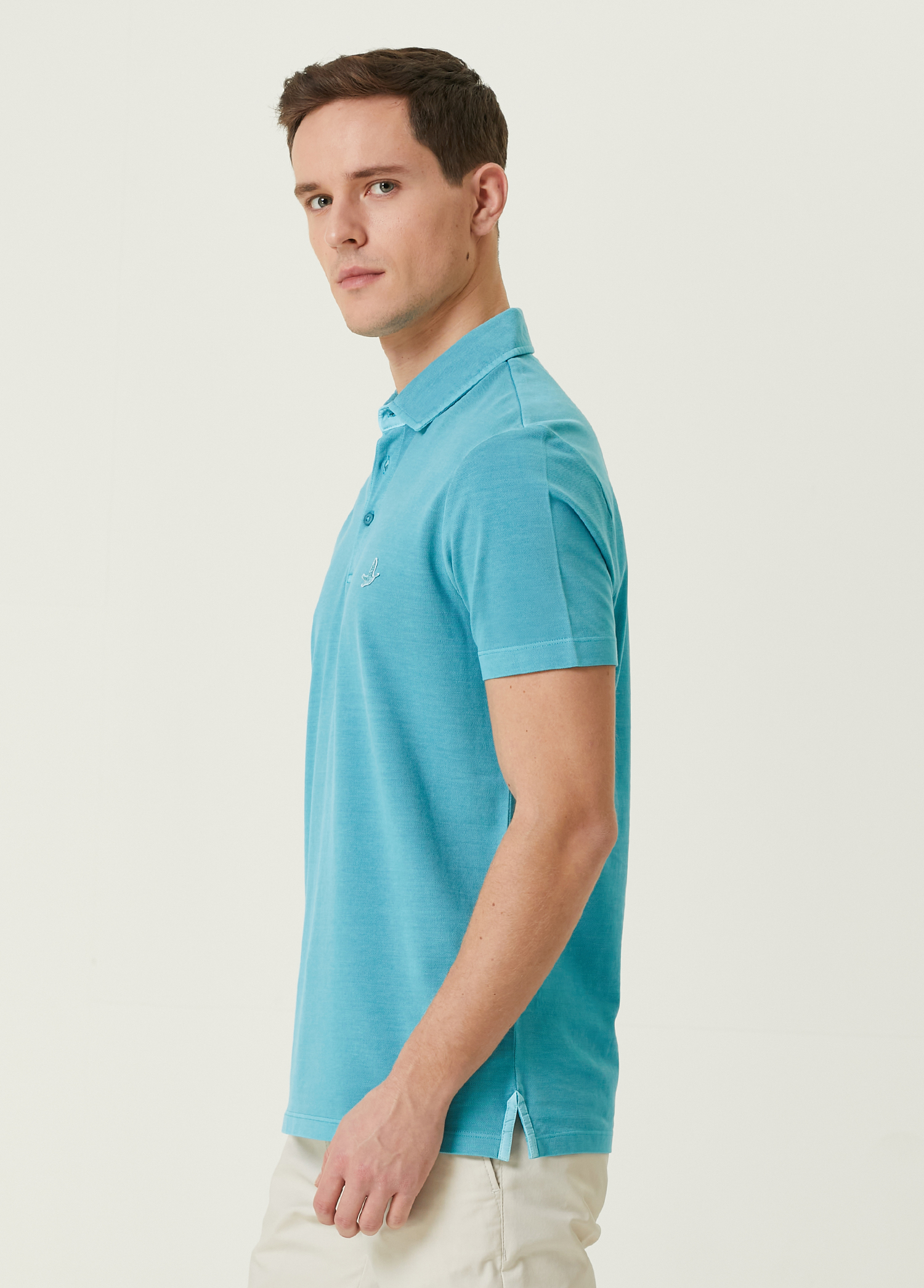 Comfort Fit Mint Polo Yaka T-shirt_3