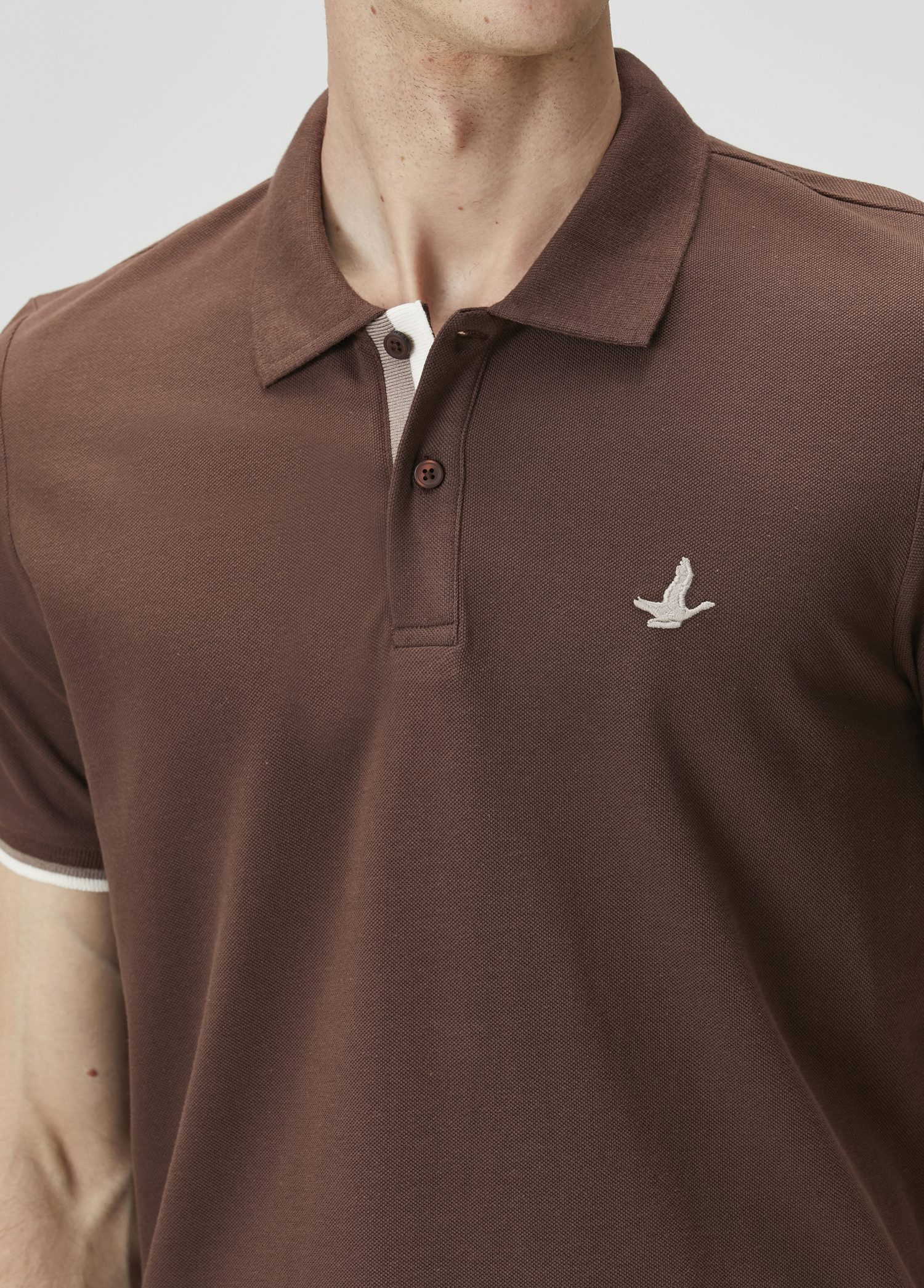 Kahverengi Vizon Polo Yaka T-shirt_4
