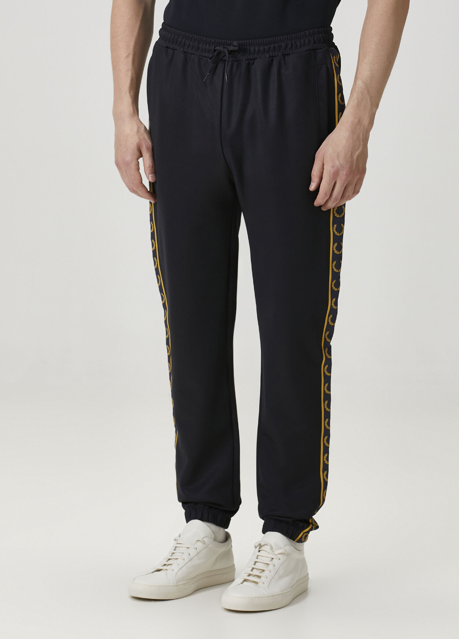 Fred Perry - Koyu Mavi Logo Bantlı Spor Pantolon - Koyu Mavi