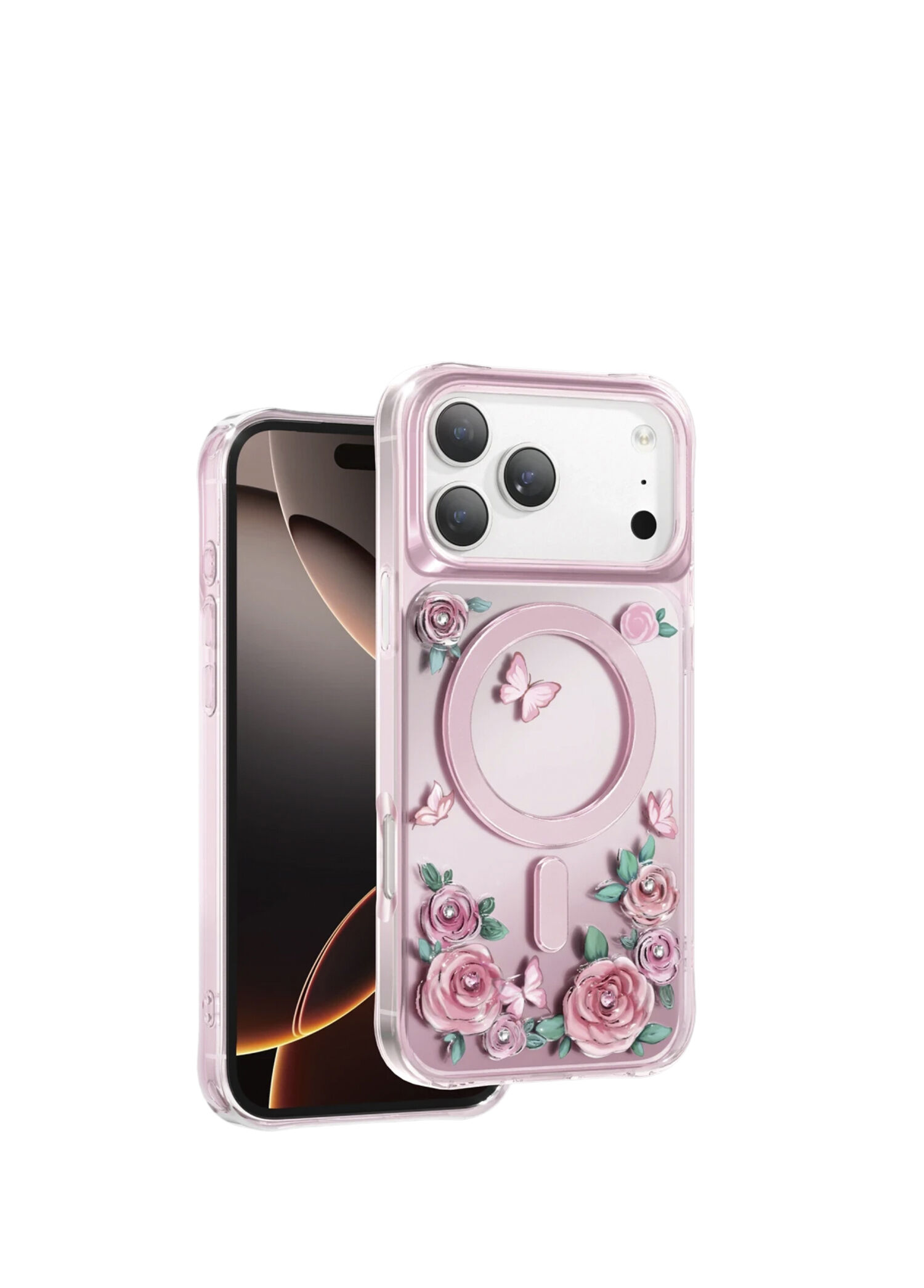 Apple iPhone 17 Pro Max Roseland Pembe Magsafe Uyumlu Telefon Kılıfı