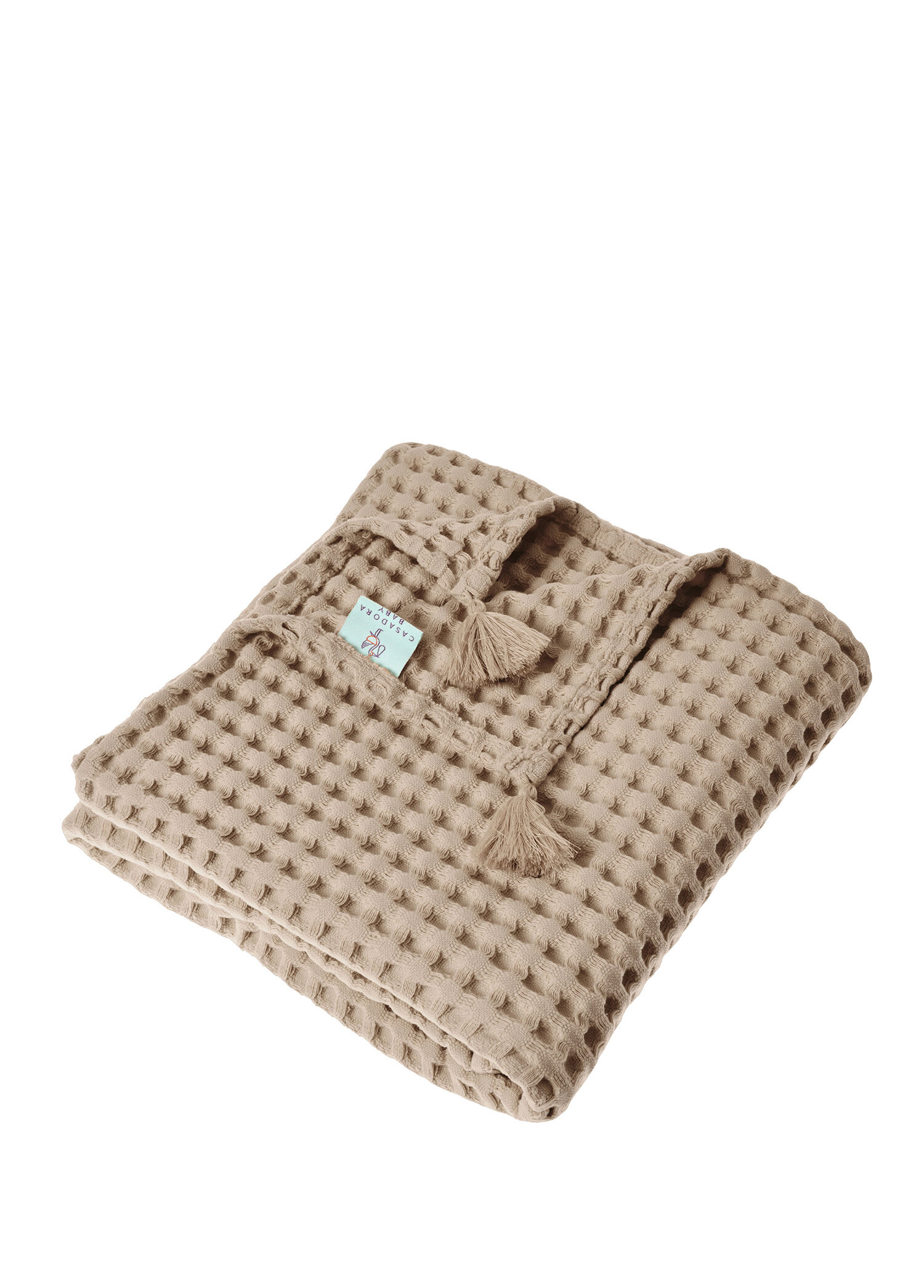 Bej %100 Pamuk Bebek Waffle Bebek Pike Örtü 90 x 120 cm