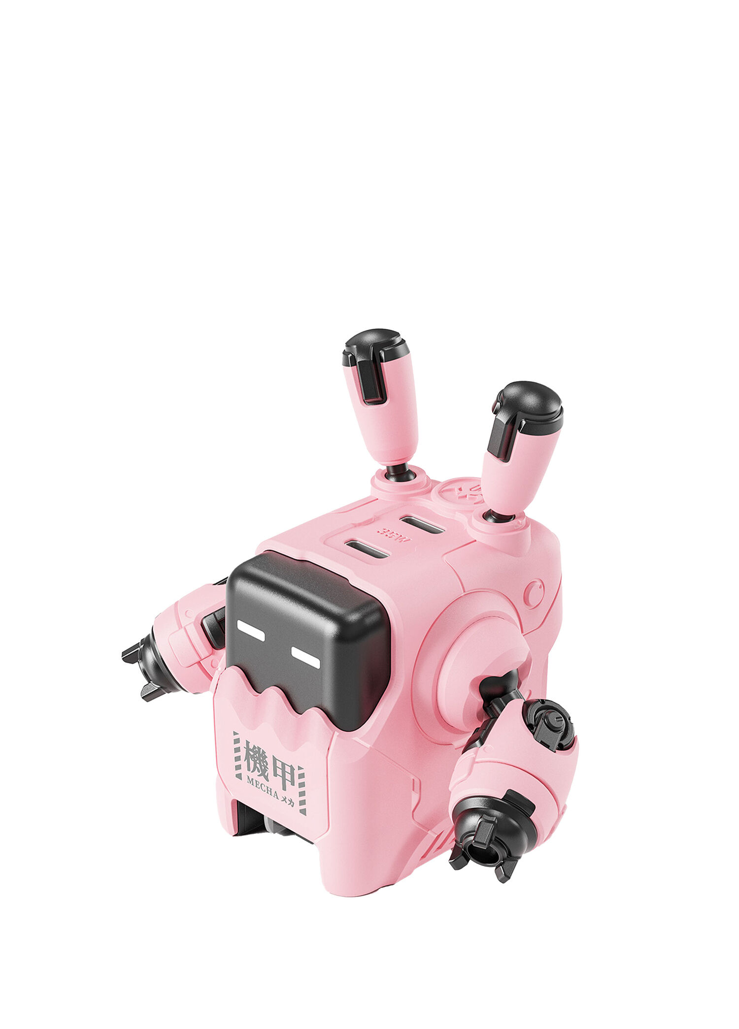 Delta35 Pembe Robot Figürlü Hızlı Şarj Adaptörü 35W