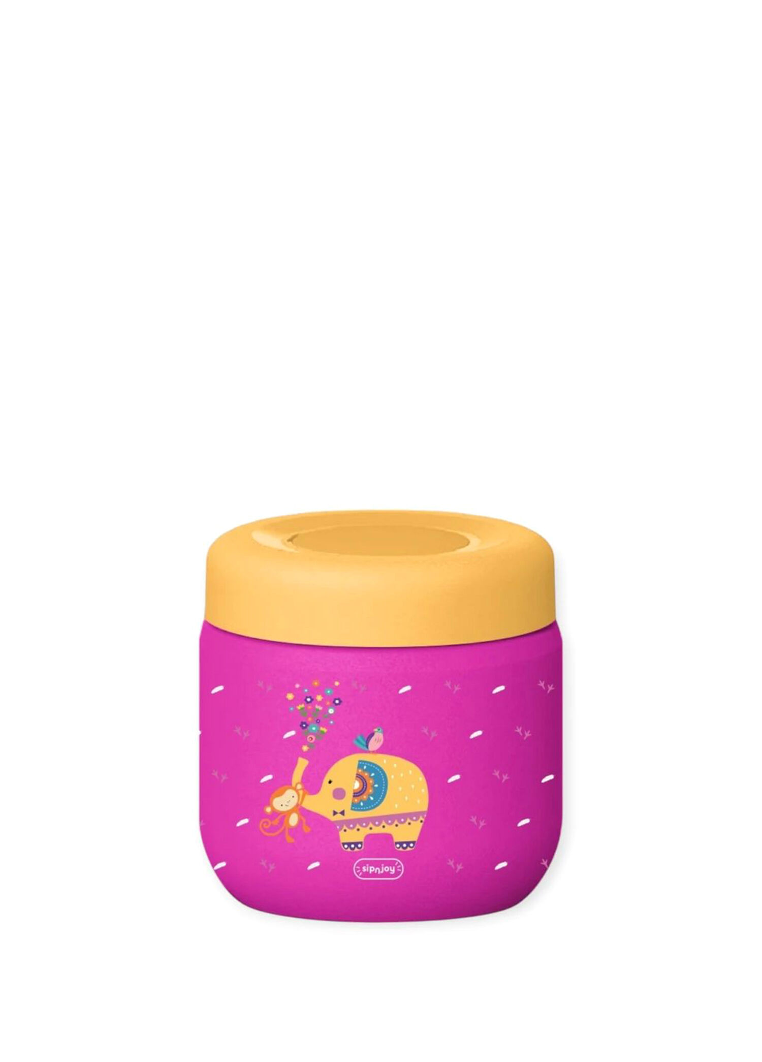 Jolly Elephant Koyu Pembe Çelik Çocuk Termos Yemek Kabı