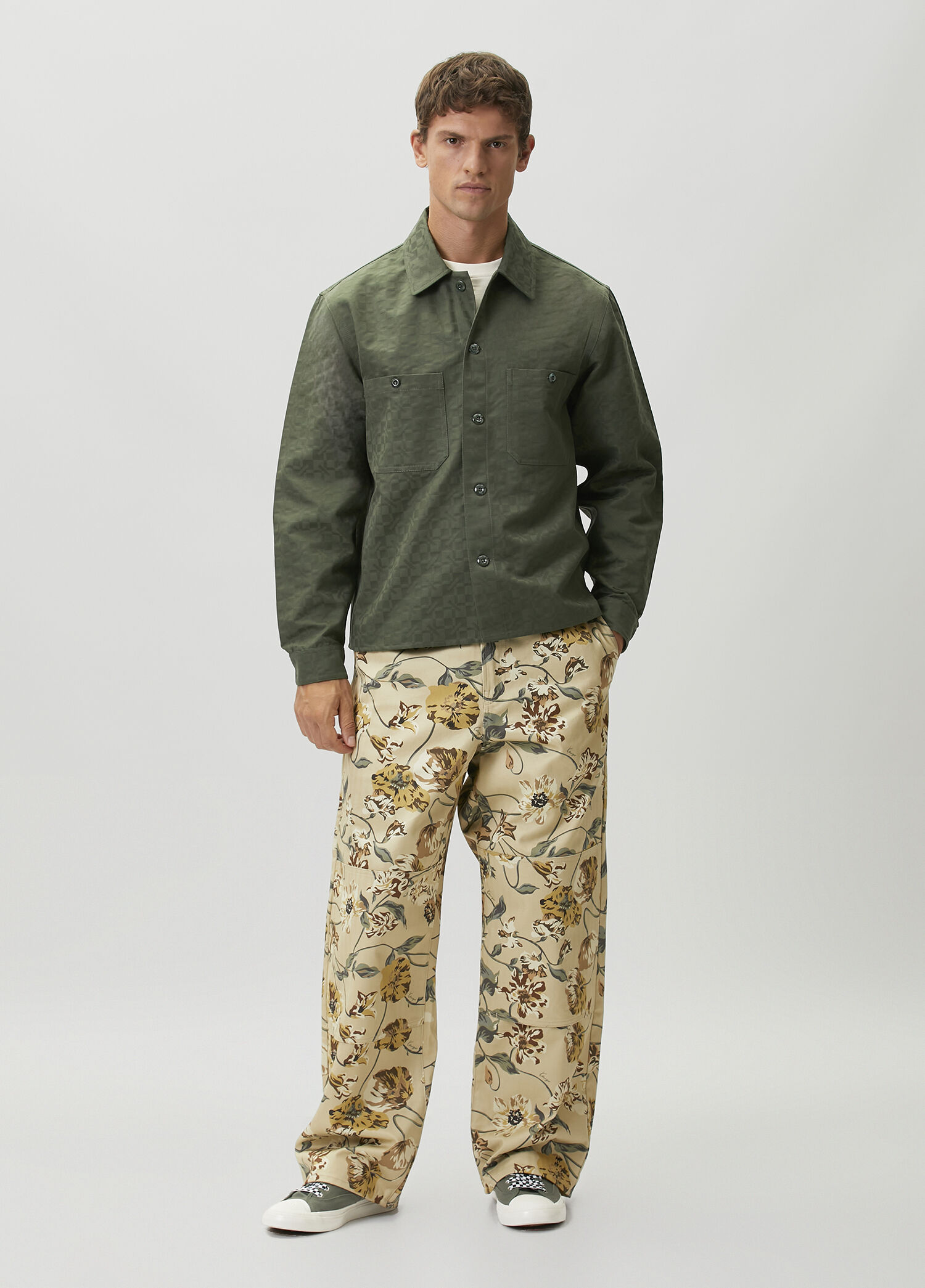 Wildflower Beige Patterned Trousers