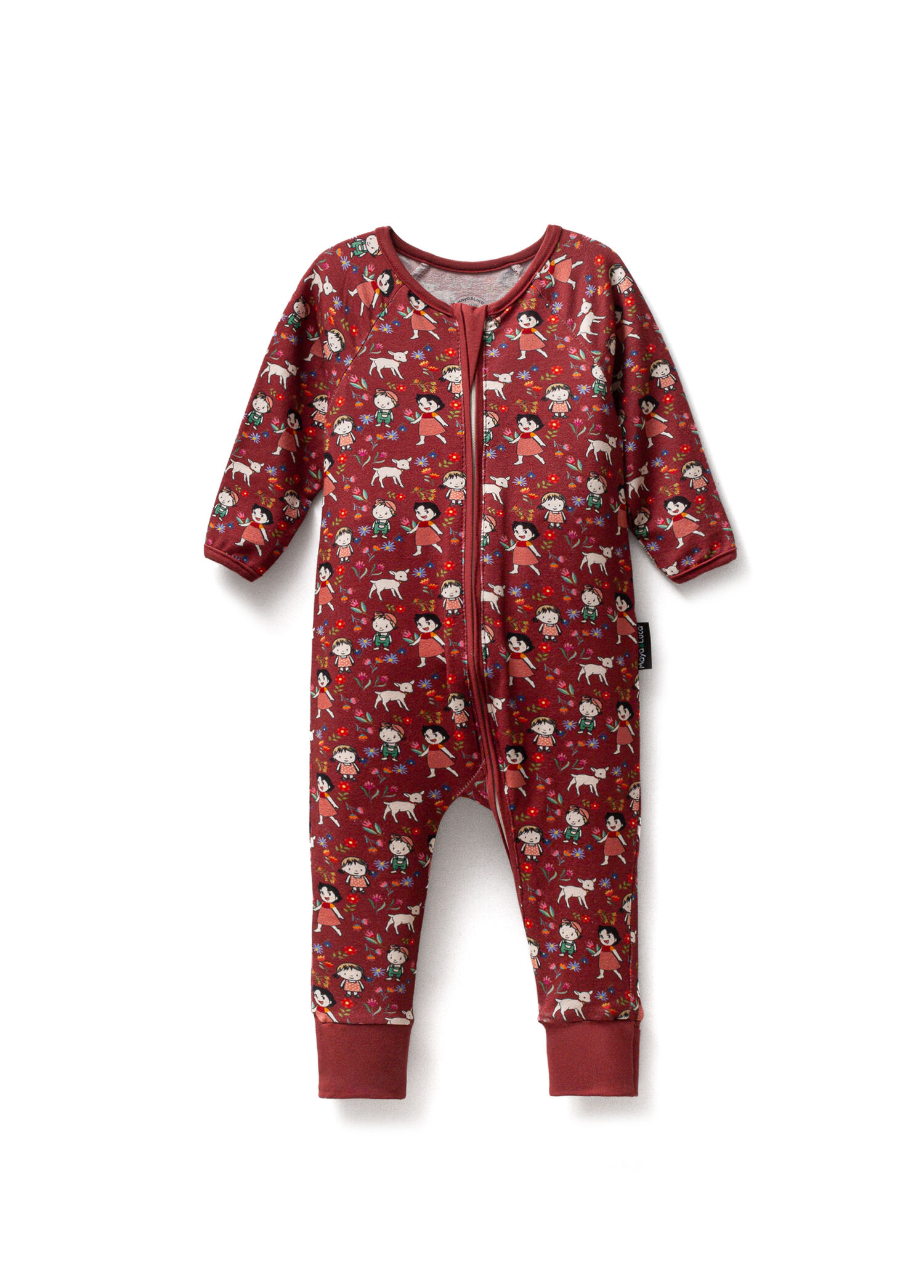 Bordo Heidi Desenli Kız Çocuk Uyku Tulumu