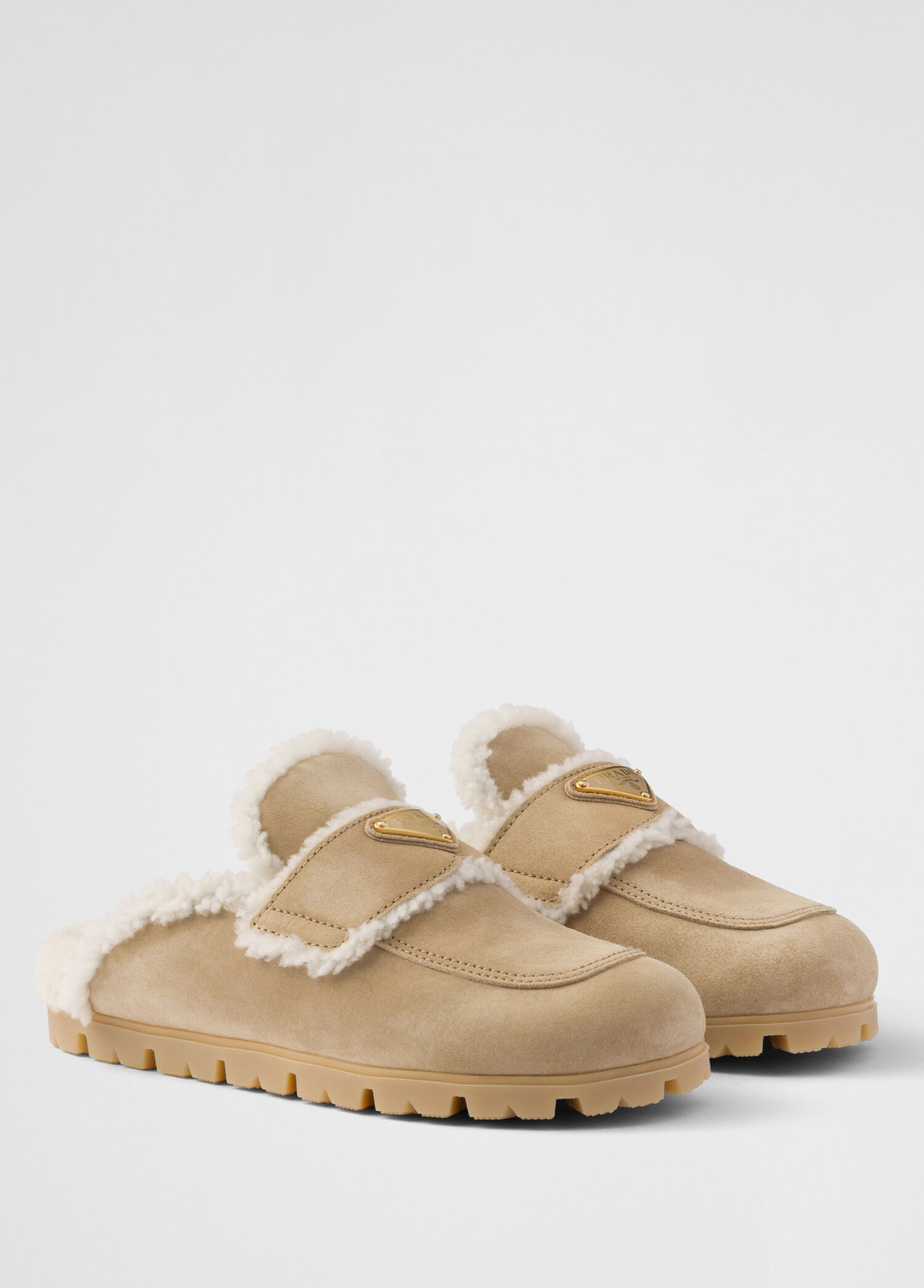 Prada Nötr Kadın Süet ve Kürklü Terlik 1527650 | Beymen