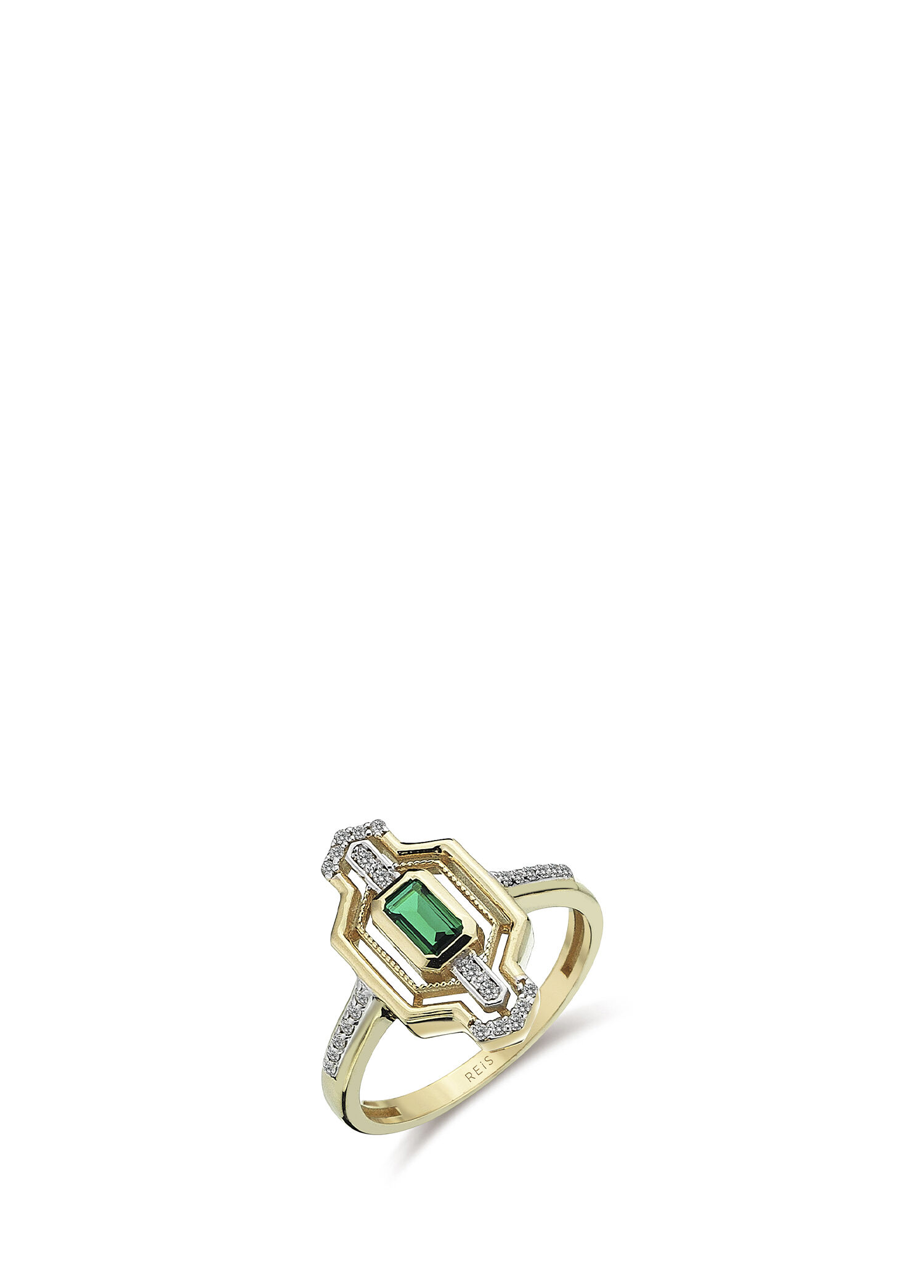 Prego Oyster Green 14 Ayar Rose Gold Kadın Pırlanta Yüzük