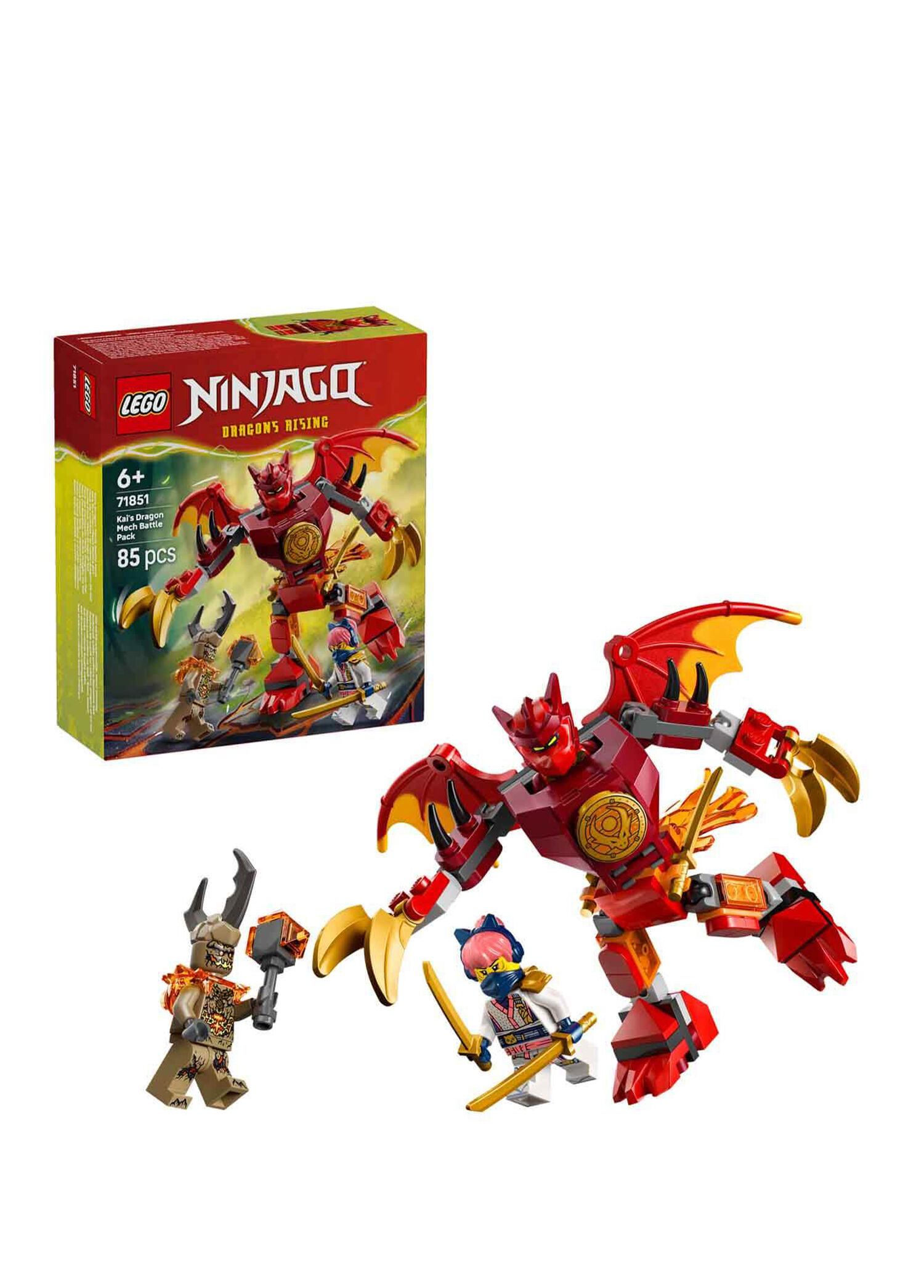 Ninjago Kai’nin Ejderha Robotu Savaş Paketi 85 Parça 6+ Yaş Yapı Oyuncağı 71851
