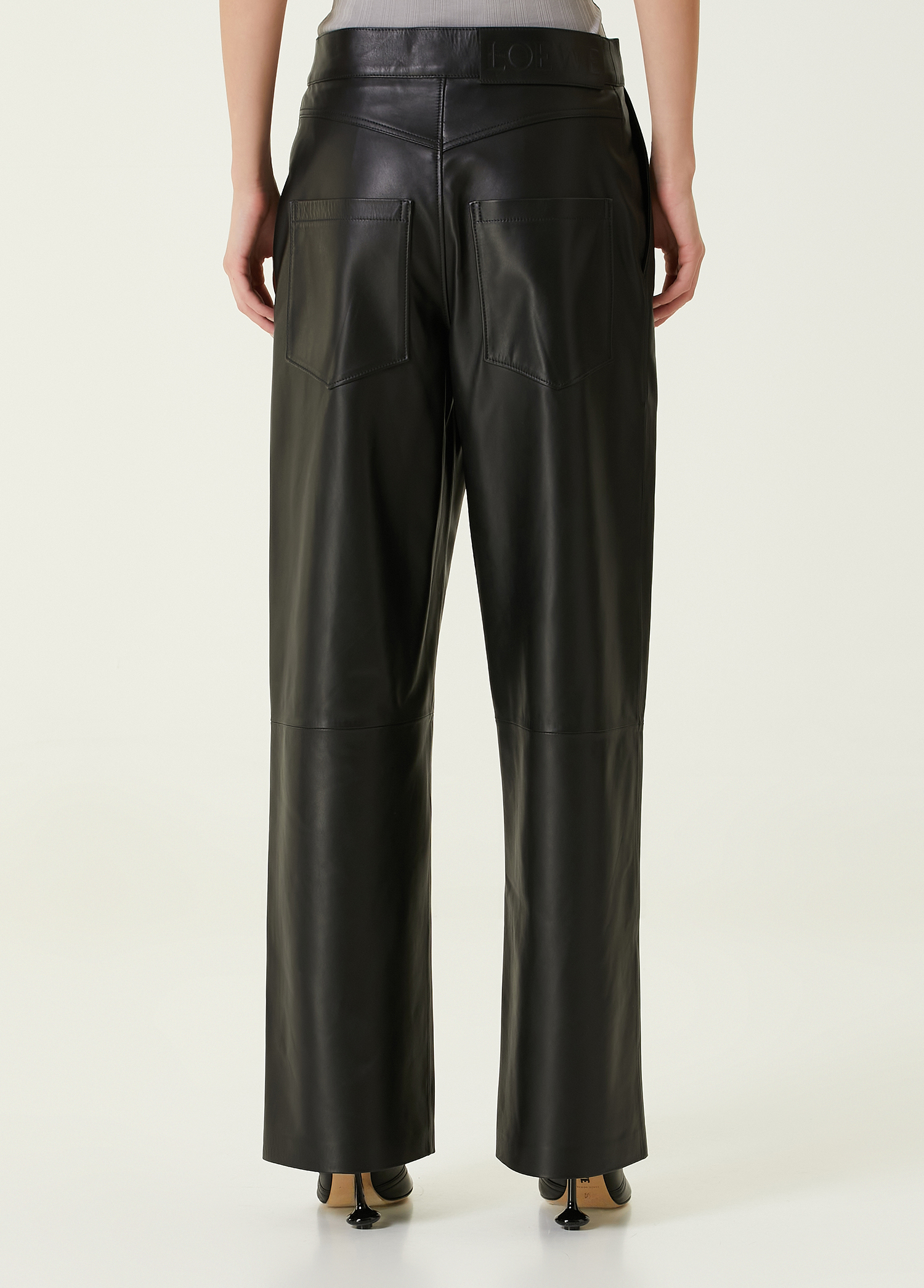 Loewe - Anagram Baggy Black Leather Pants