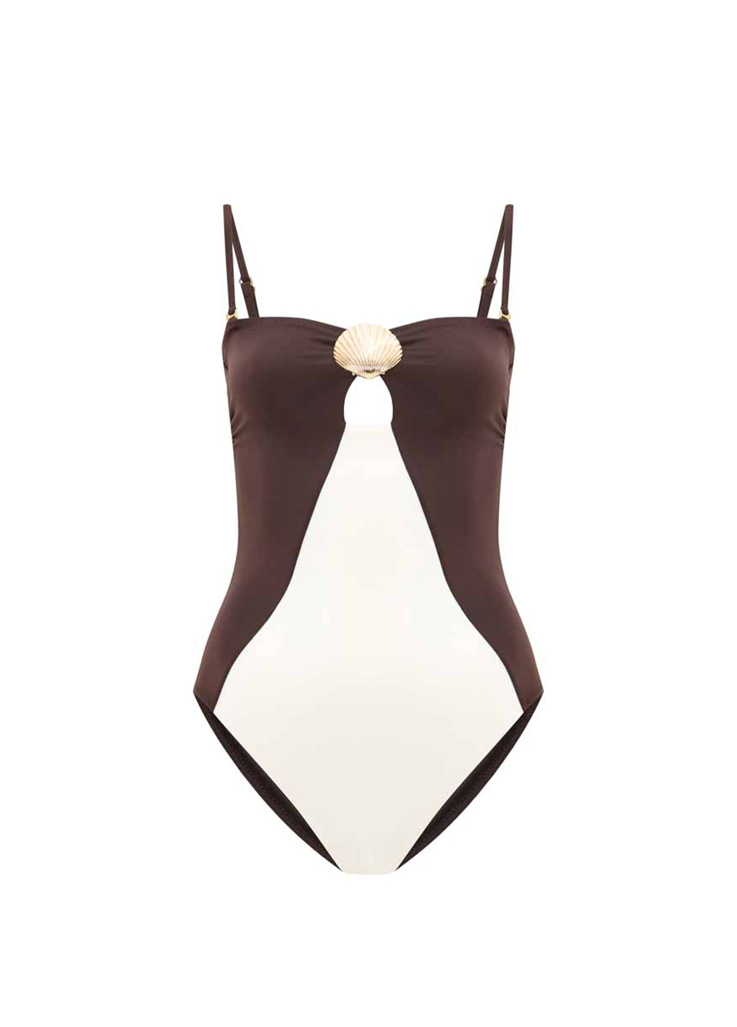 Ocealia Brunette Pencereli Straplez Kadın Mayo