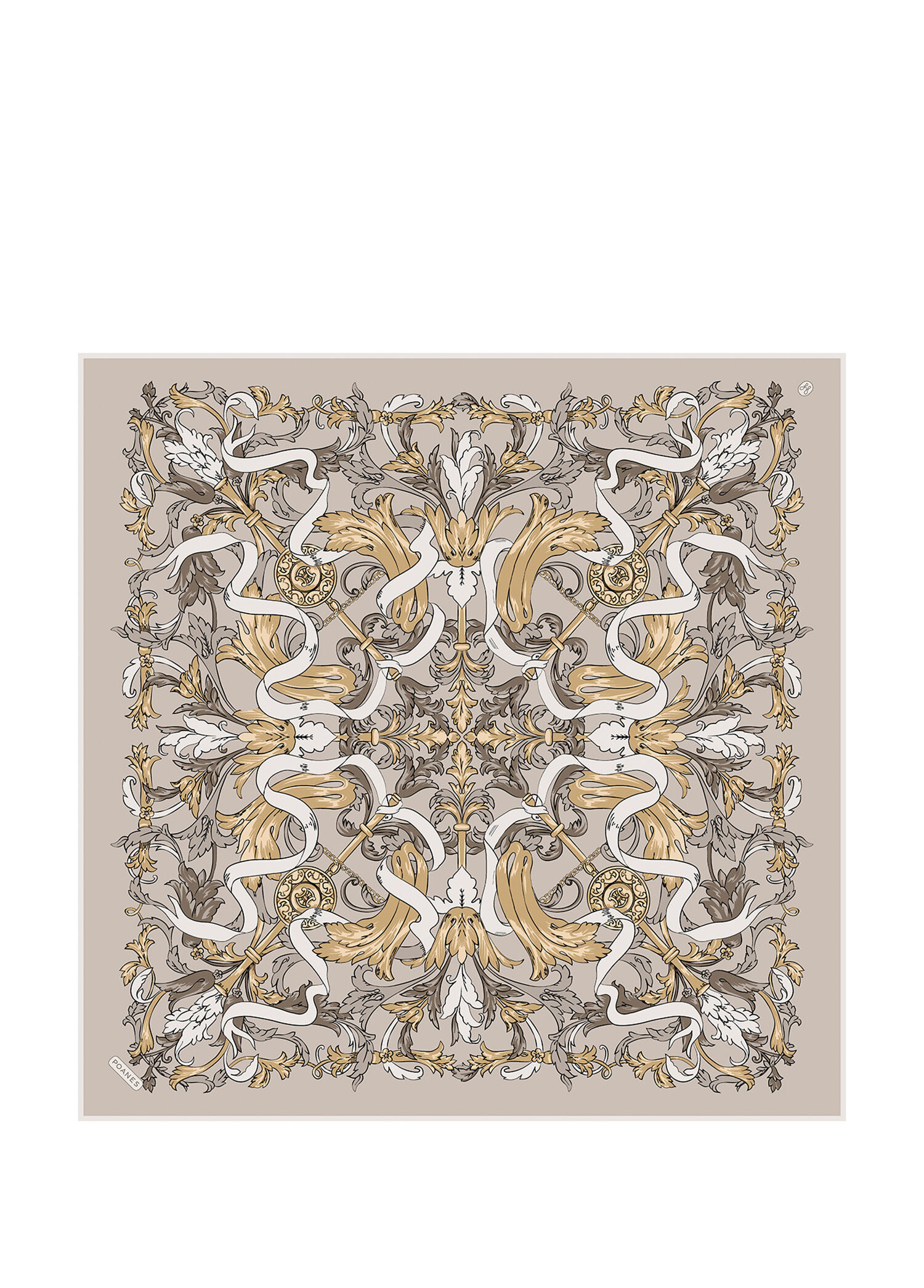 Barok Kurdele Desenli Twill İpek Kadın Eşarp