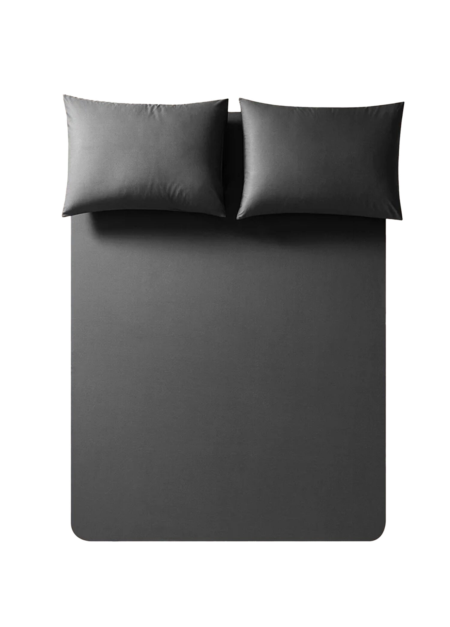 Pure Serisi Antrasit Pamuklu Percale Battal Boy Lastikli Çarşaf 200 x 200 cm