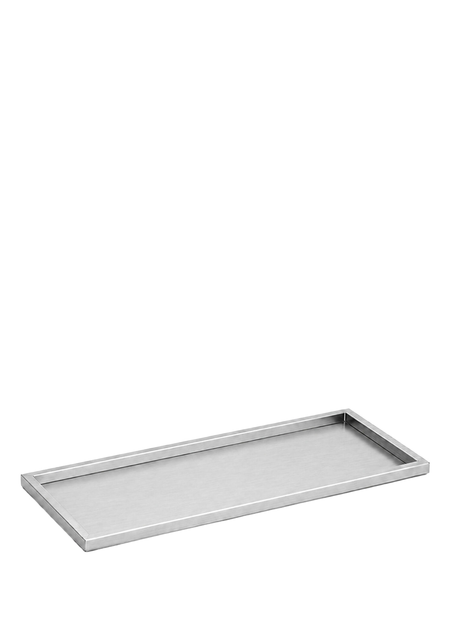 P System Bathroom Accessories Nikel Mat Saten Pirinc Tezgah Ustu Dikdortgen Tepsi