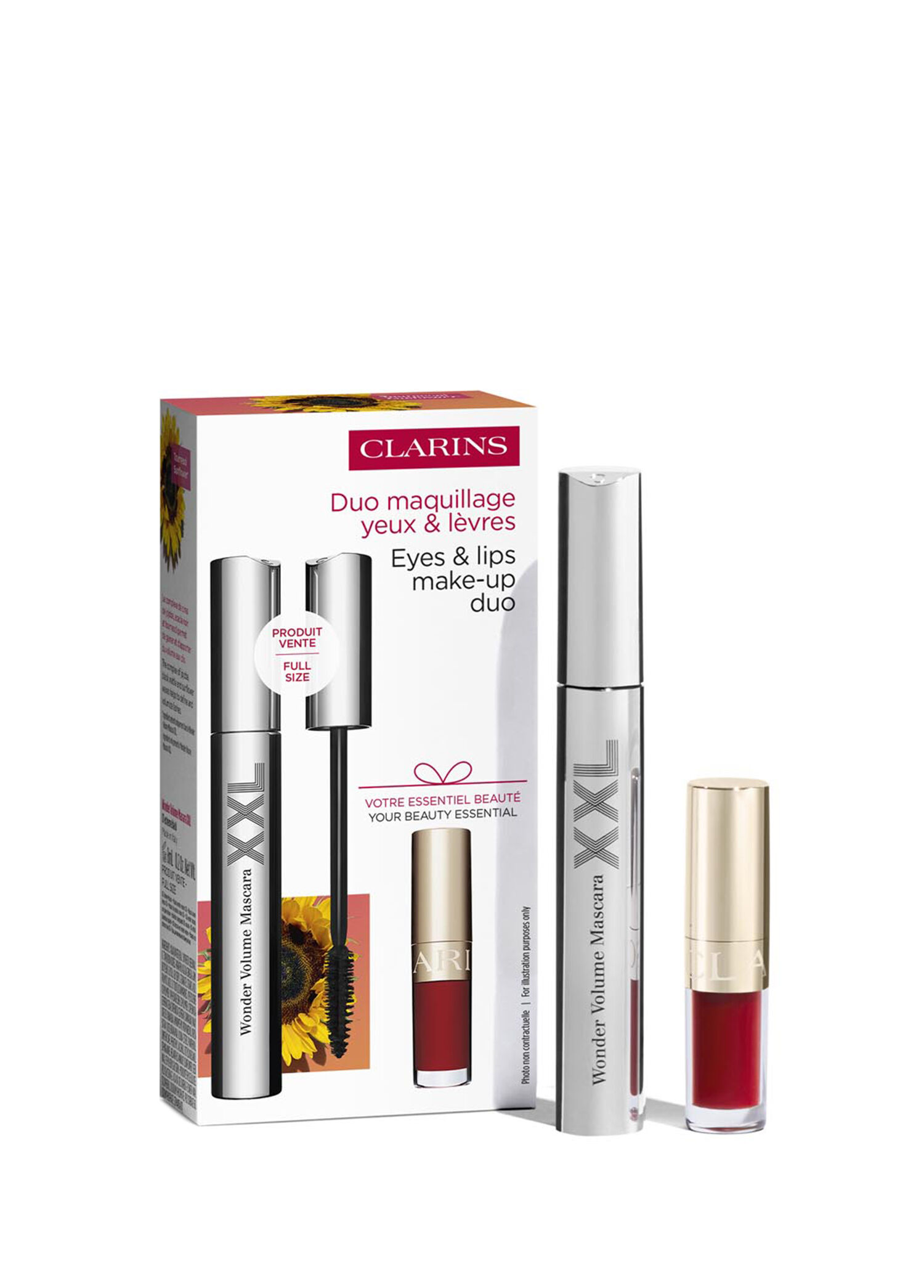 Clarins - Wonder Volume XXL Mascara + Lip Comfort Oil Set of 2