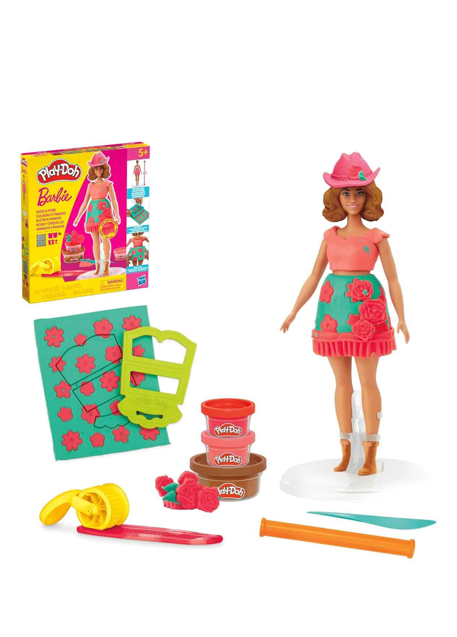 Barbie Çiçekli ve Püsküllü Oyun Hamuru Seti