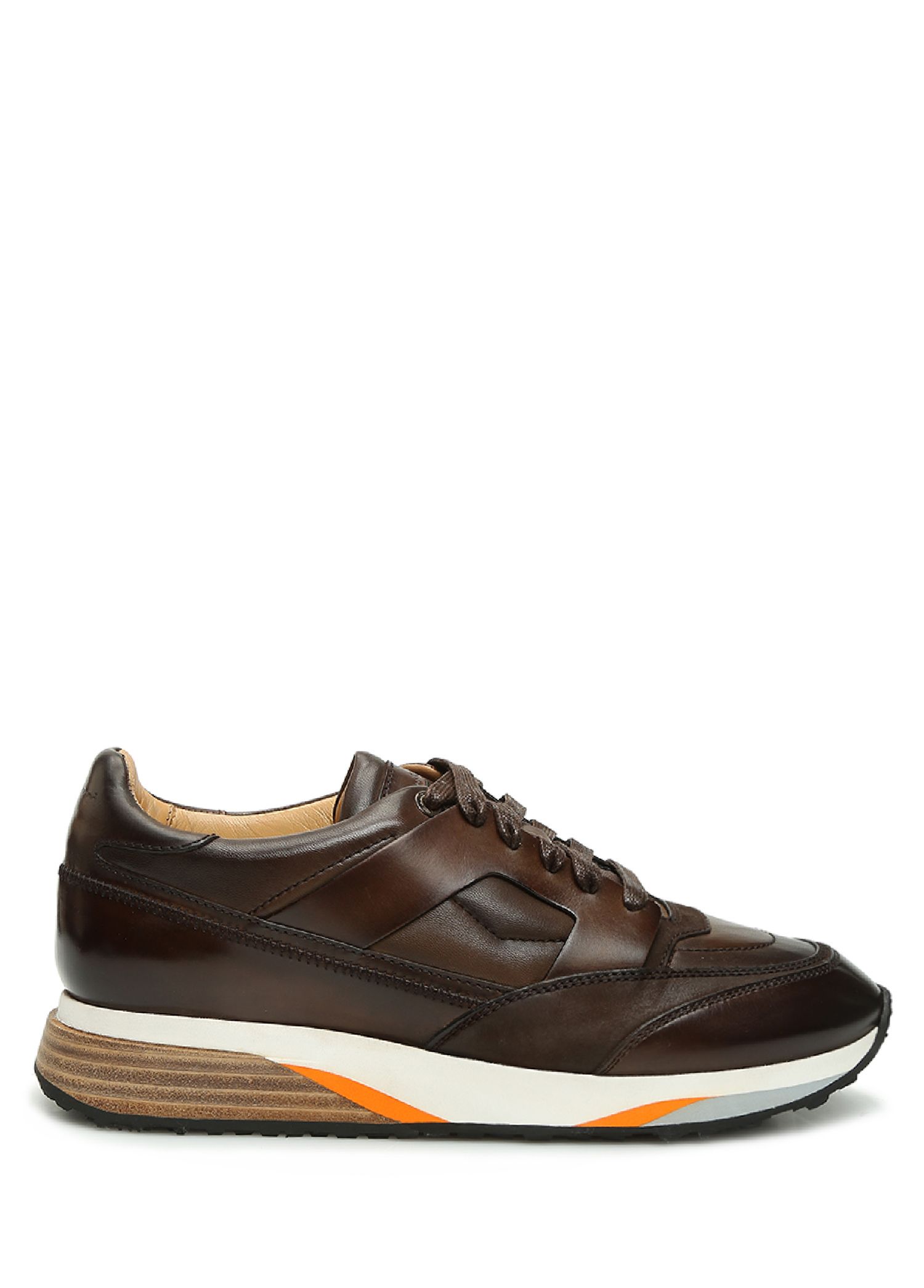 Beymen Kahverengi Logolu Erkek Deri Sneaker. 1