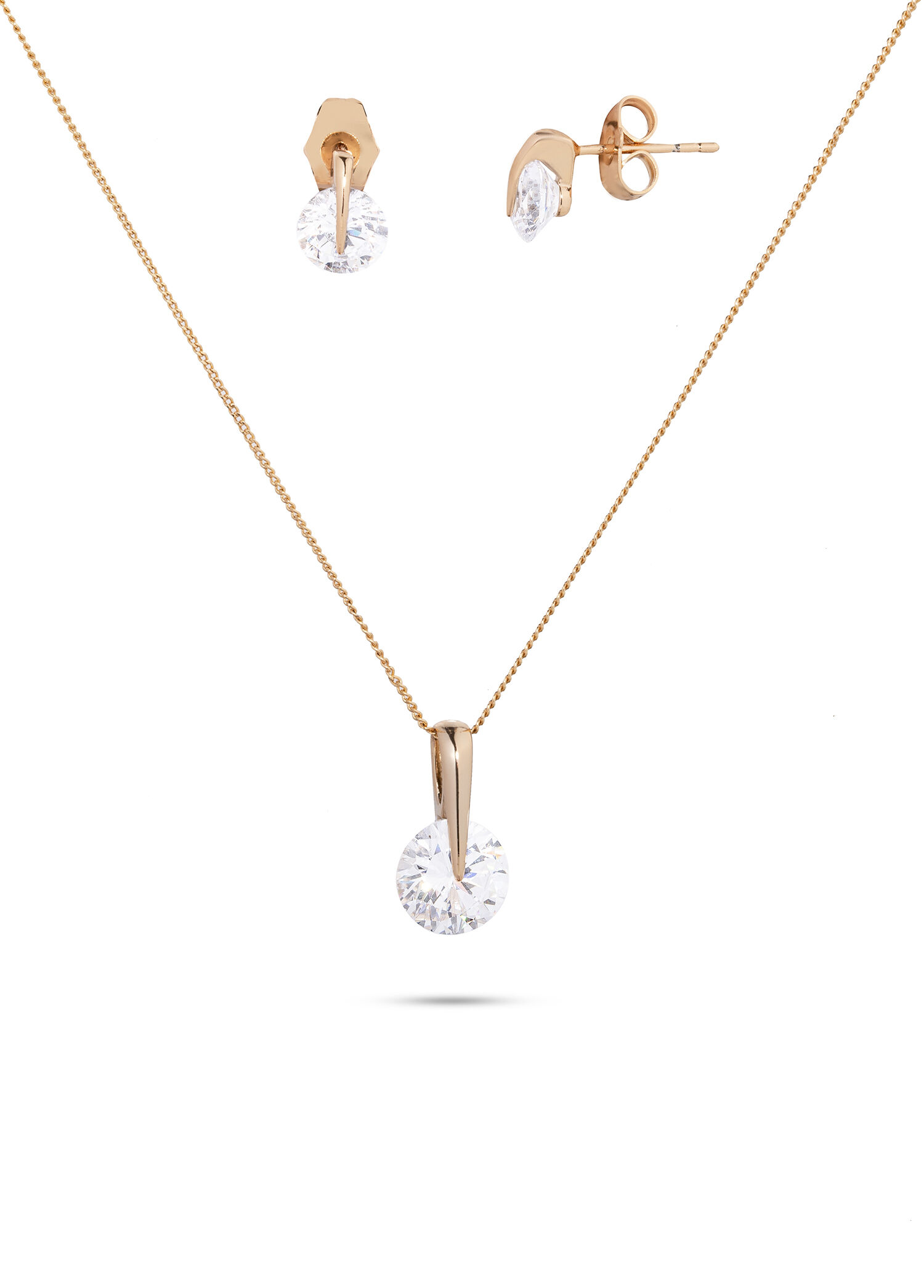 Laura Zirkon Taşlı Rose Gold Kaplama Kadın Bijuteri Set