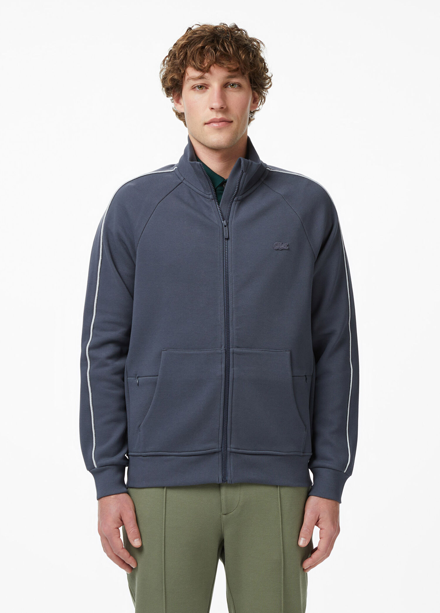 Koyu Gri Regular Fit Fermuarlı Erkek Sweatshirt