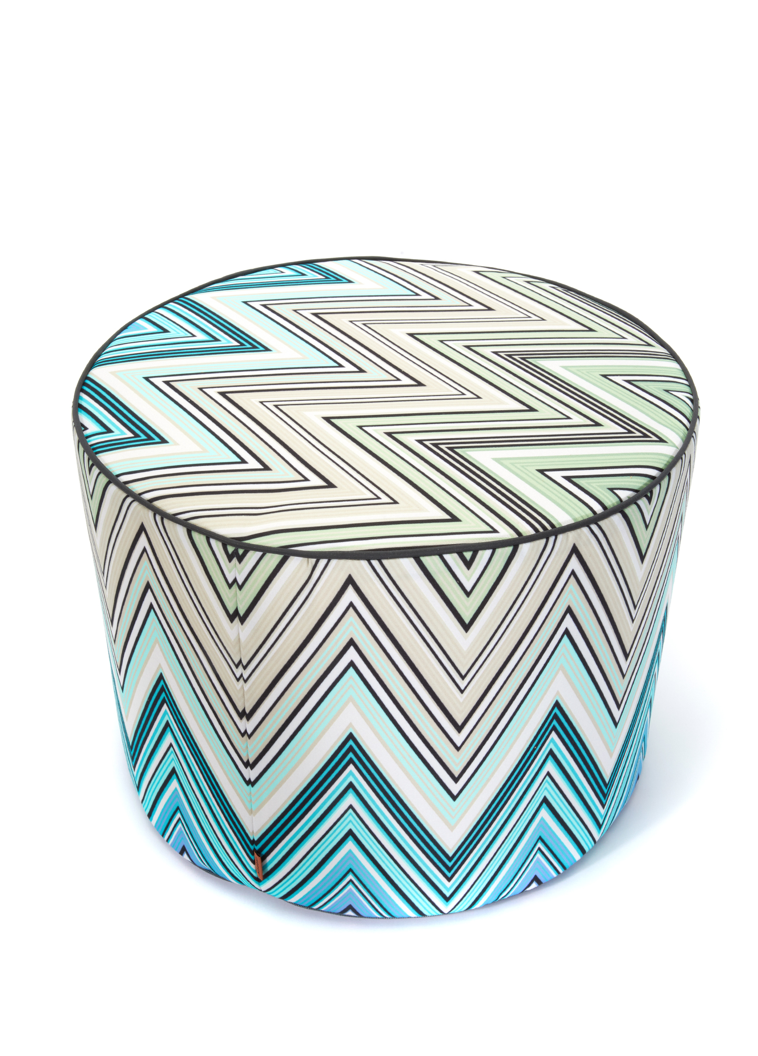 Missoni Home - Kew Zikzak Desenli Puf - Turkuaz-Mavi