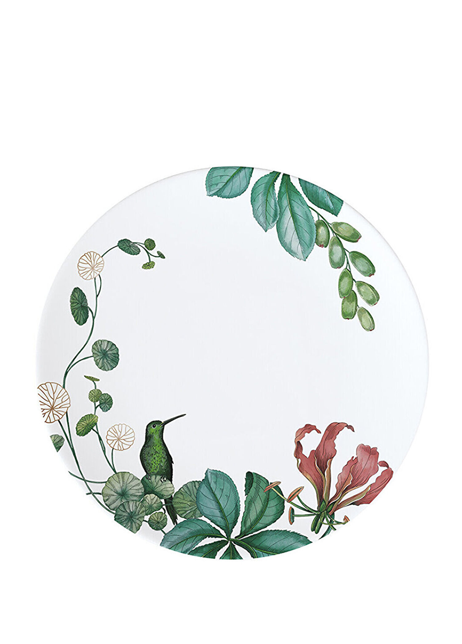 Avarua Tropik Desenli Porselen Pasta Tabağı 22 cm