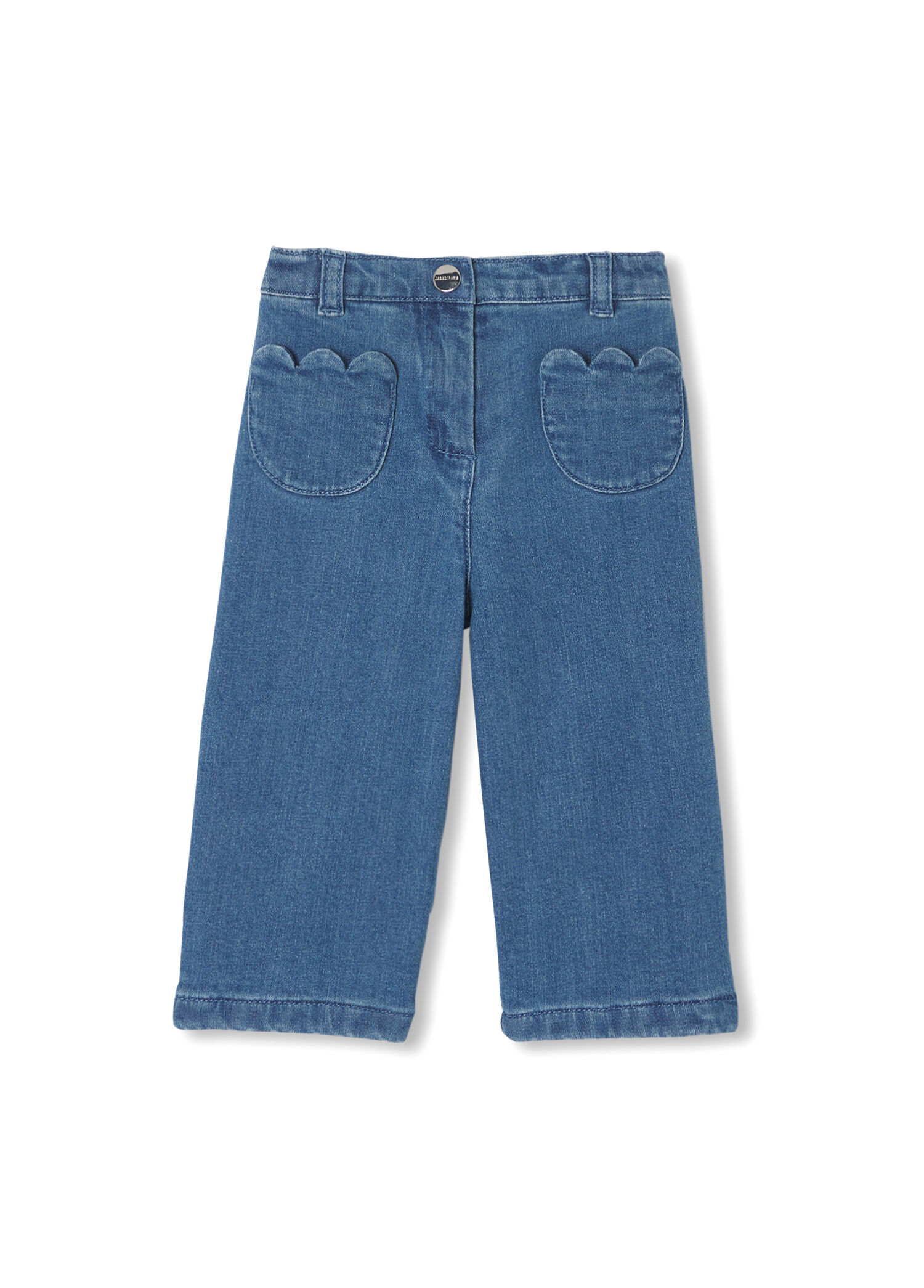 Açık Mavi Rahat Kız Bebek Jean Pantolon