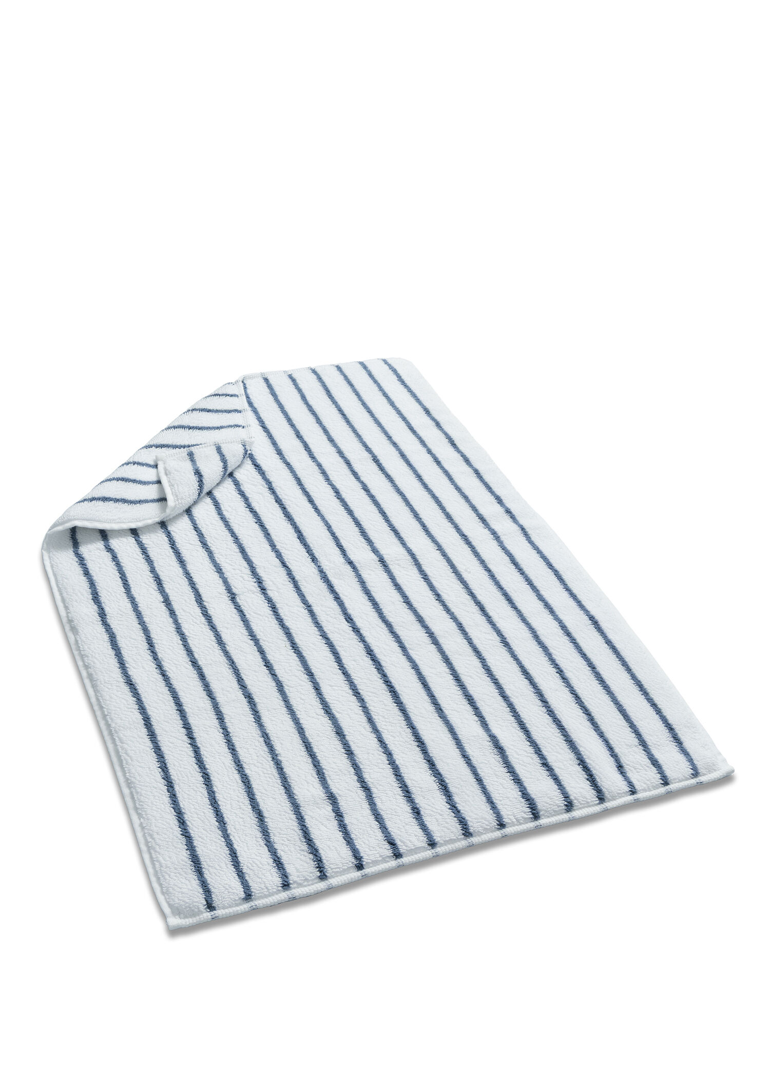 Oslo Striped White Marine Pamuk Banyo Paspası 60 x 90 cm