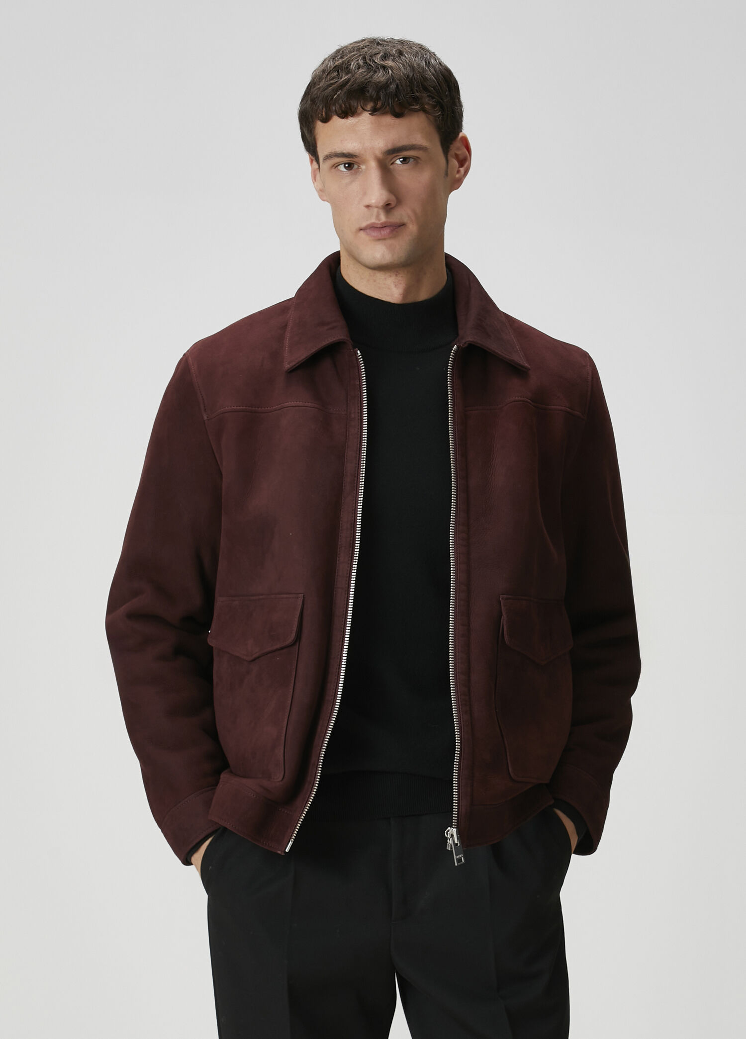 Bordo Süet Mont