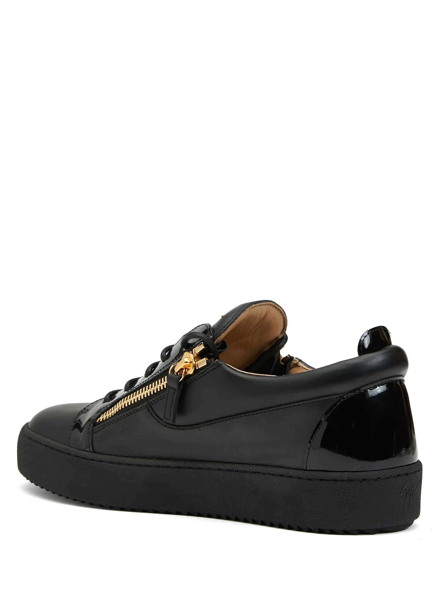 Giuseppe Zanotti Black Mens Leather Sneakers