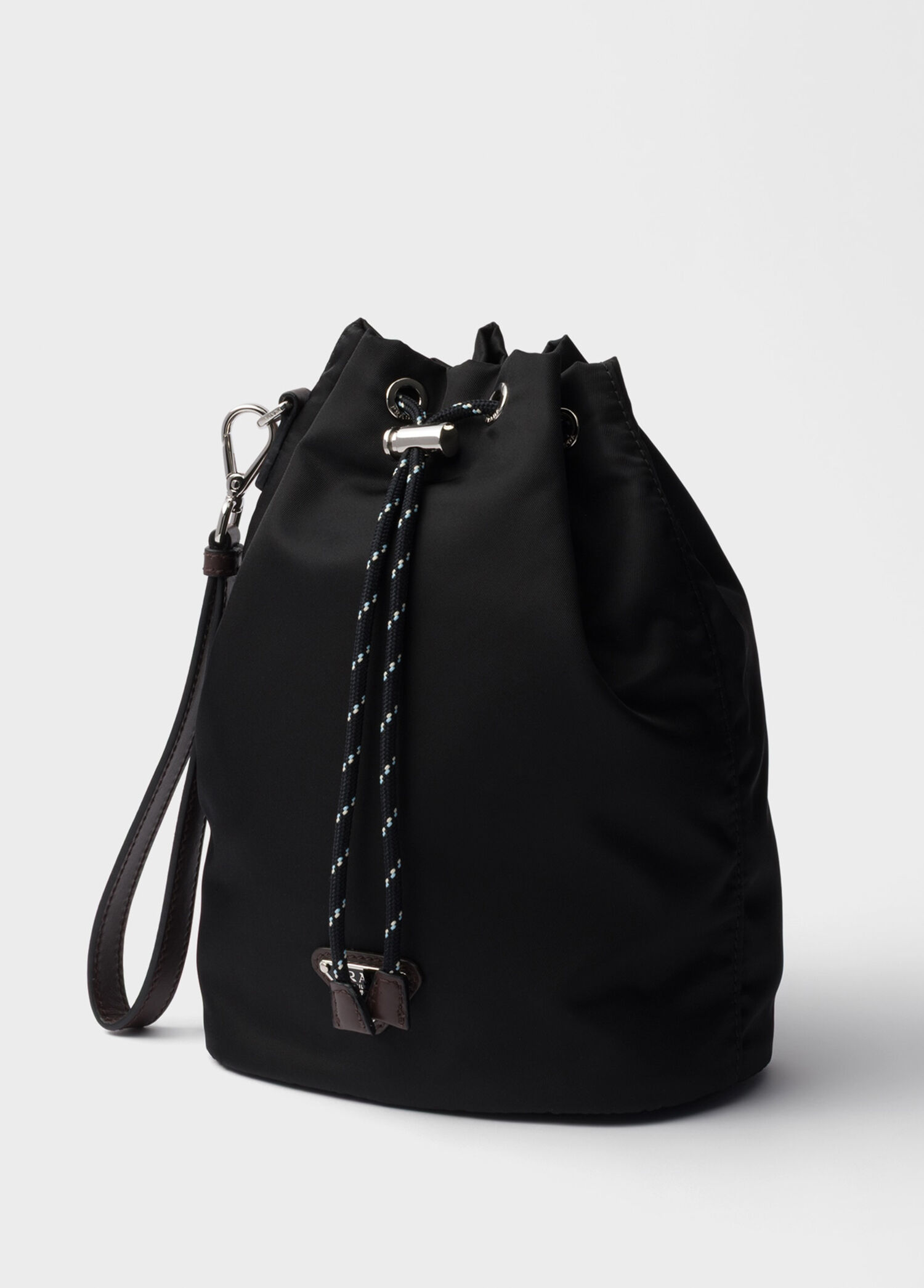 Prada Siyah Kadın Speedrock Siyah Re-Nylon ve Deri Kese Erkek Omuz