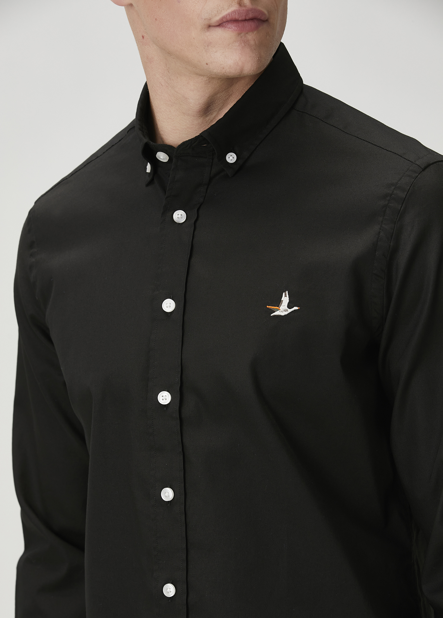 Comfort Fit Siyah Oxford Gömlek_6