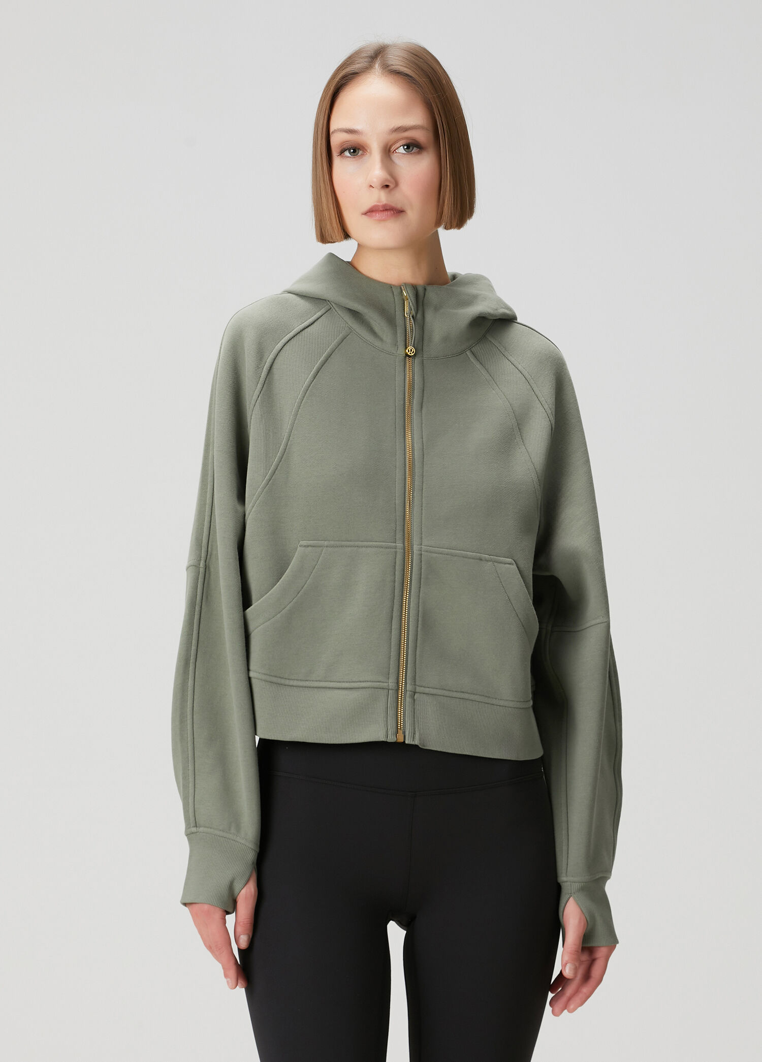 Scuba Oversize Full Zip Yeşil Kapüşonlu Sweatshirt
