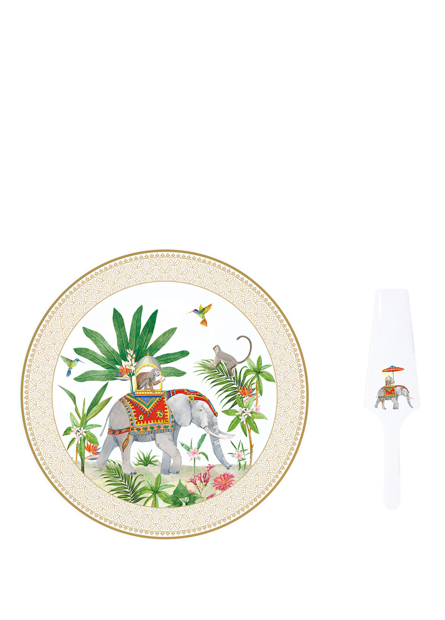 Marajah Desenli Porselen Kek Servis Tabağı 32 cm