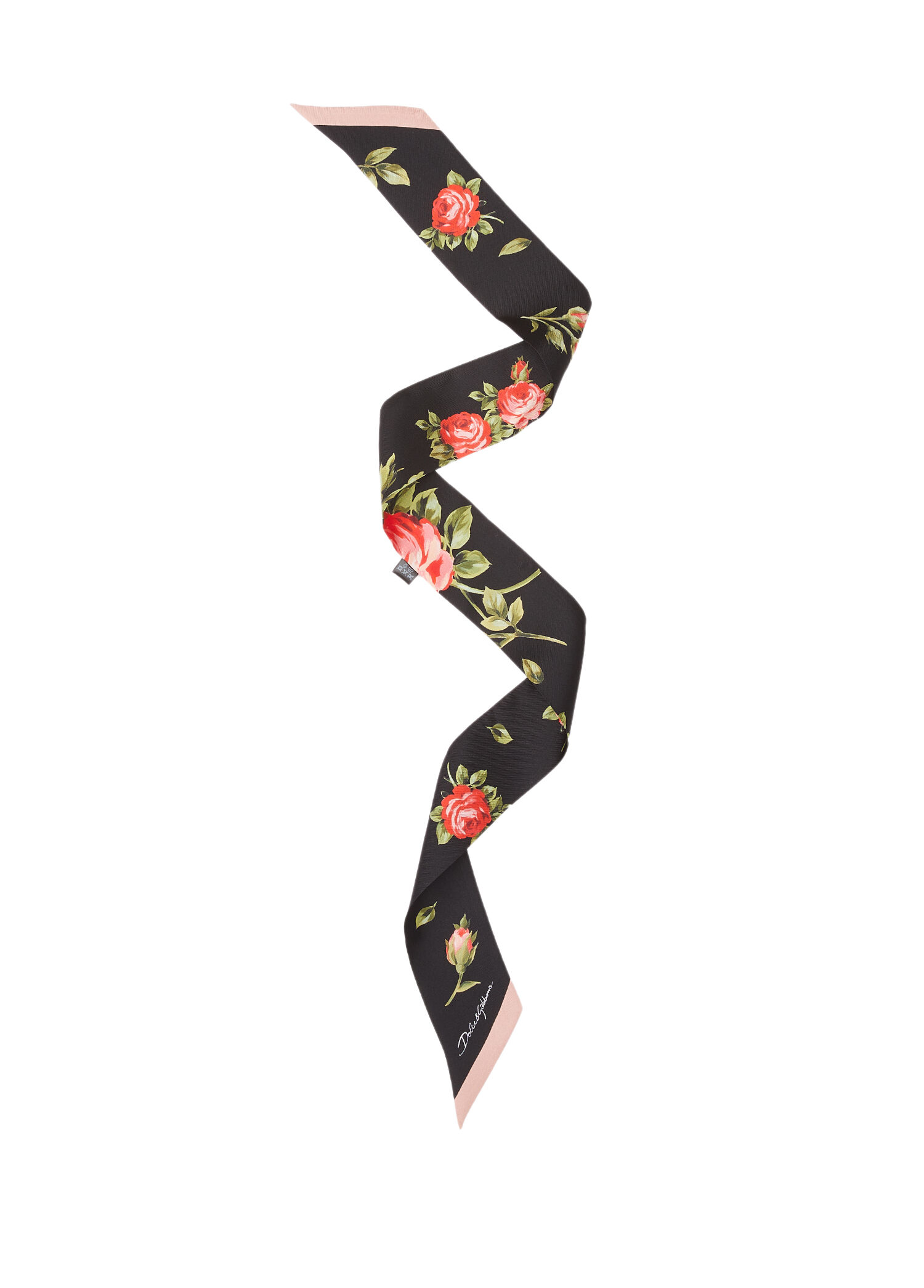 Pink Black Women's Silk Scarf