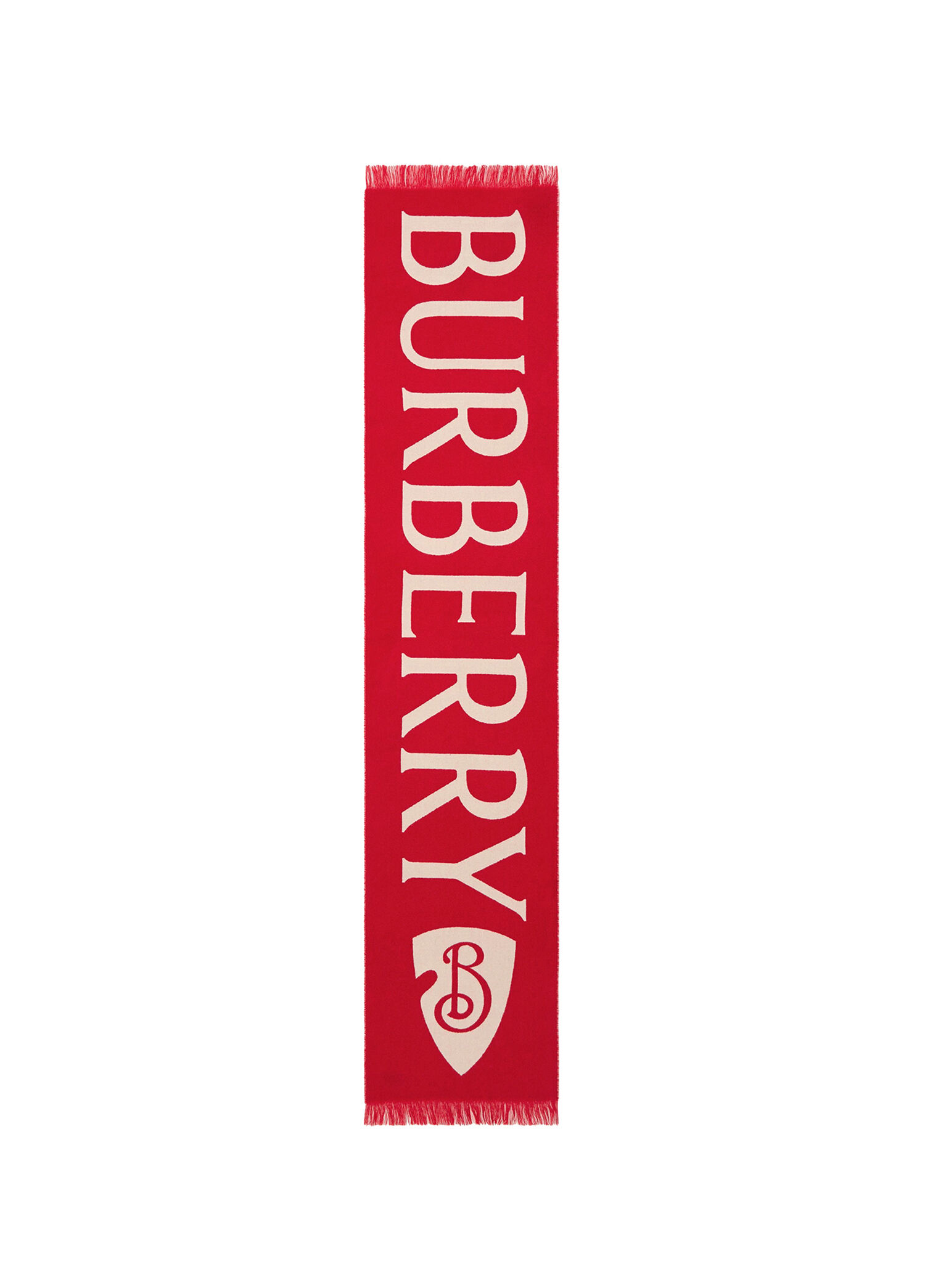 Text Logo Wool Kırmızı Yünlü Kadın Atkı