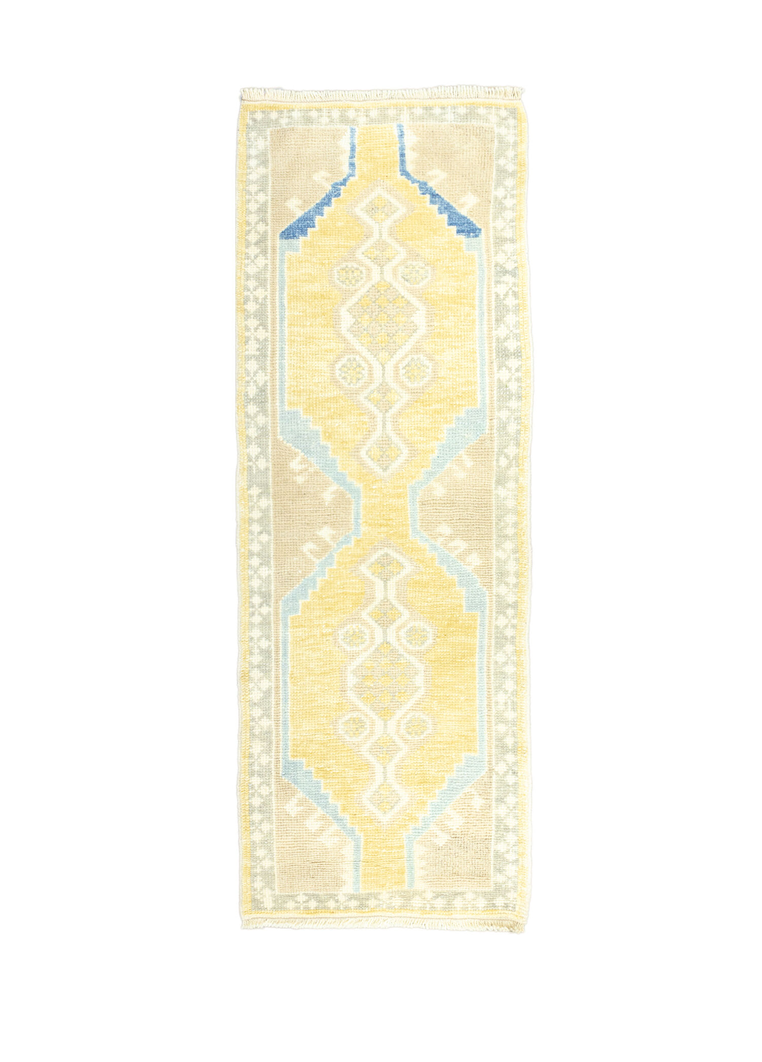 Zerbera El Dokuma Sarı Uşak Yolluk 63 x 180 cm