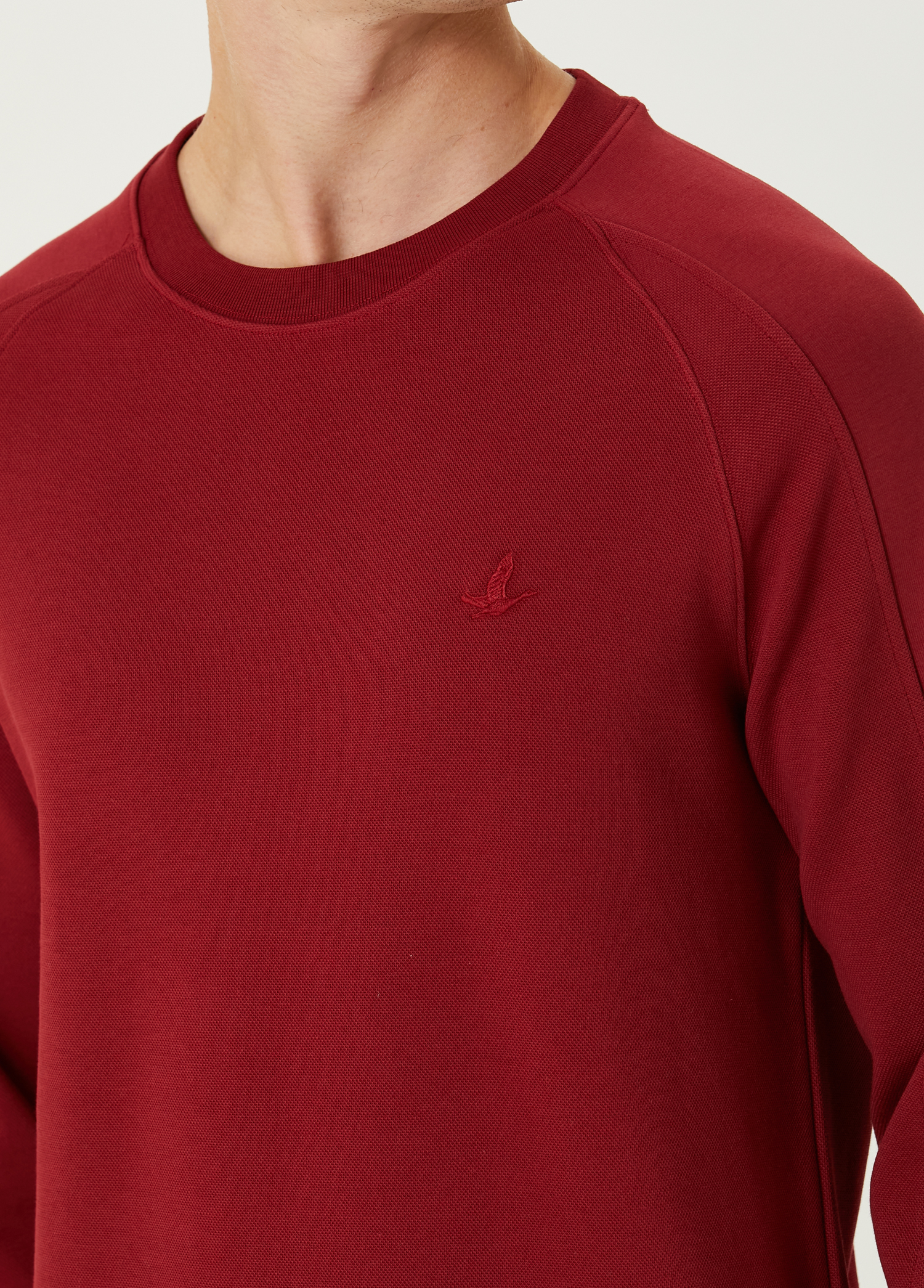 Bordo Logo Detaylı T-shirt_5