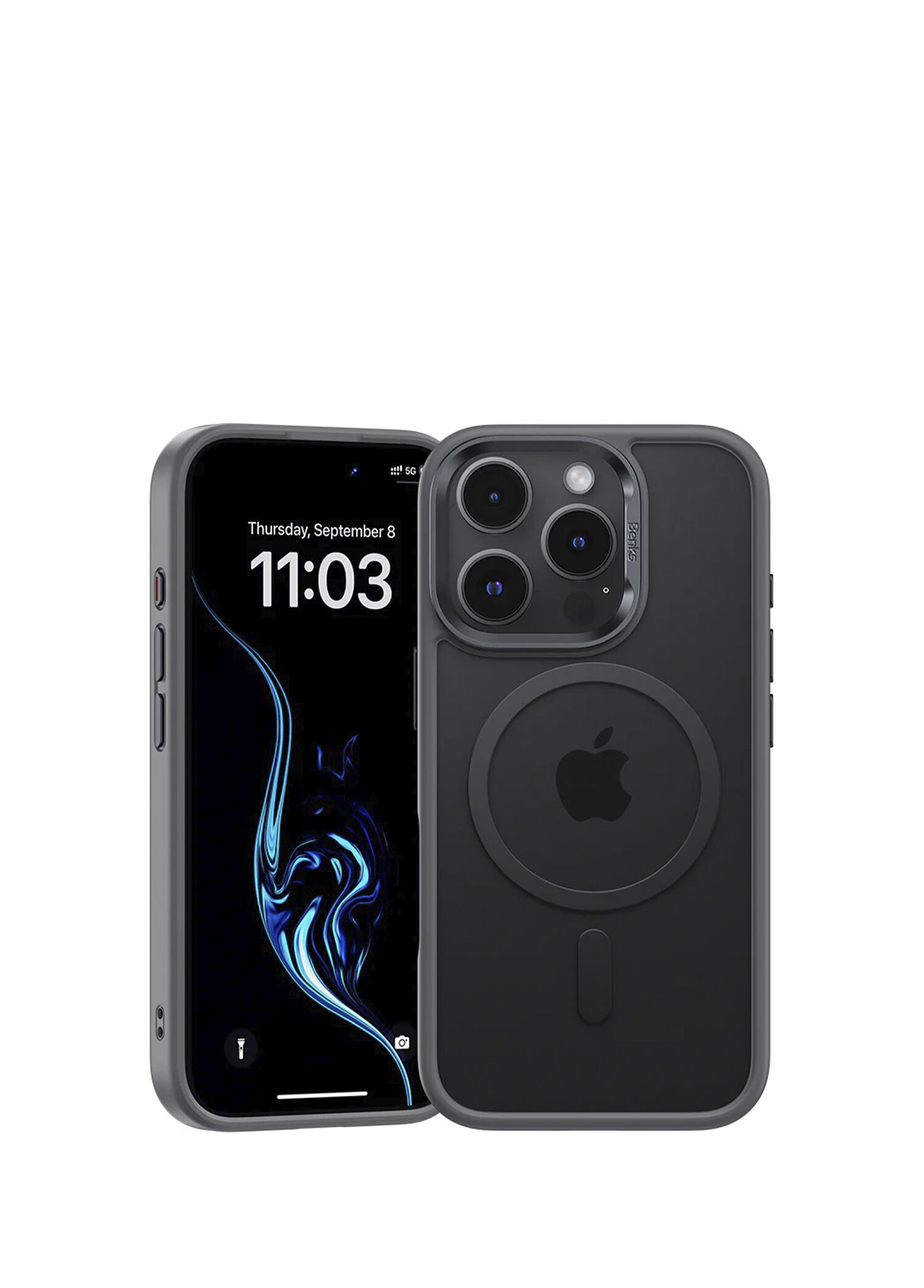 Benks - Mist Protective iPhone 16 Pro Şarj Özellikli Magsafe Uyumlu Telefon Kılıfı - Gri