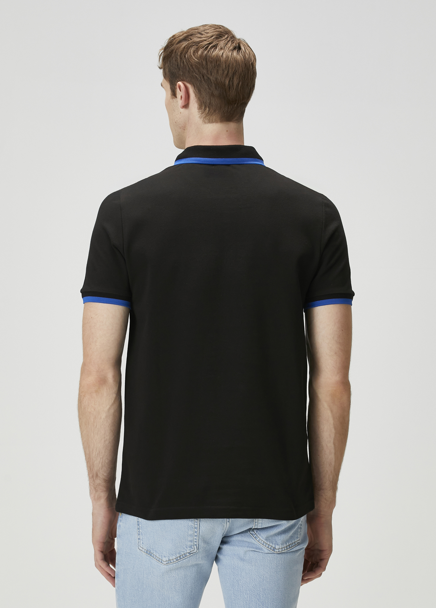 Siyah Saks Polo Yaka T-shirt_3