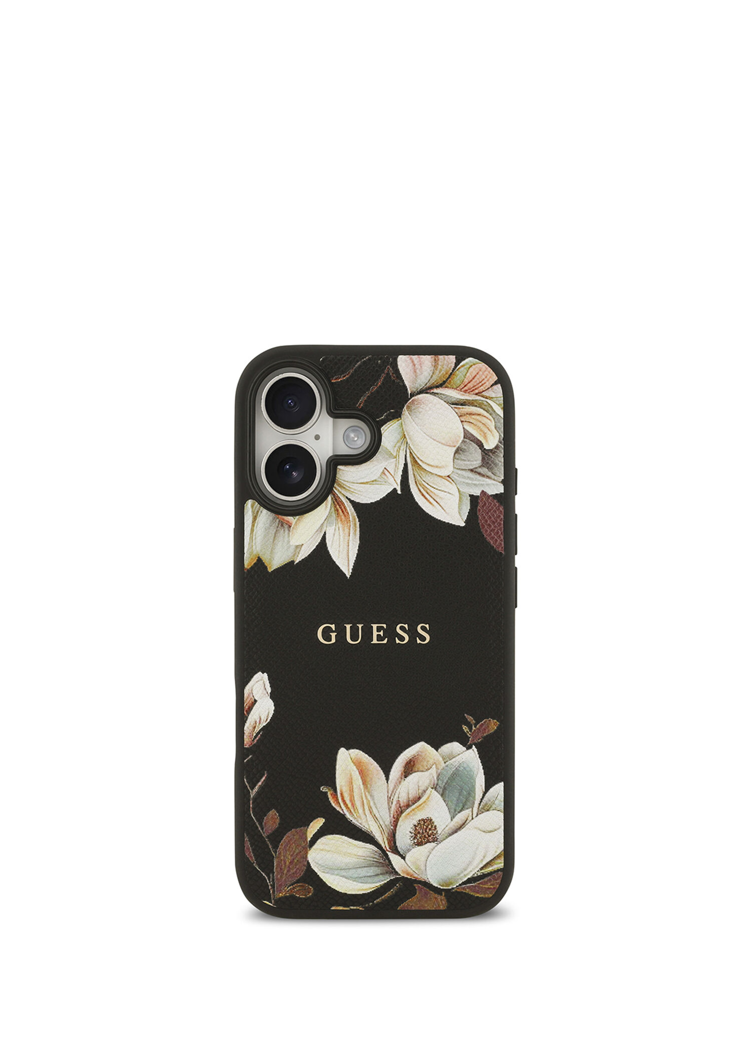 Floral Serisi iPhone 17 Taneli Çiçek Desenli Metal Logolu Magsafe Uyumlu Telefon Kılıfı
