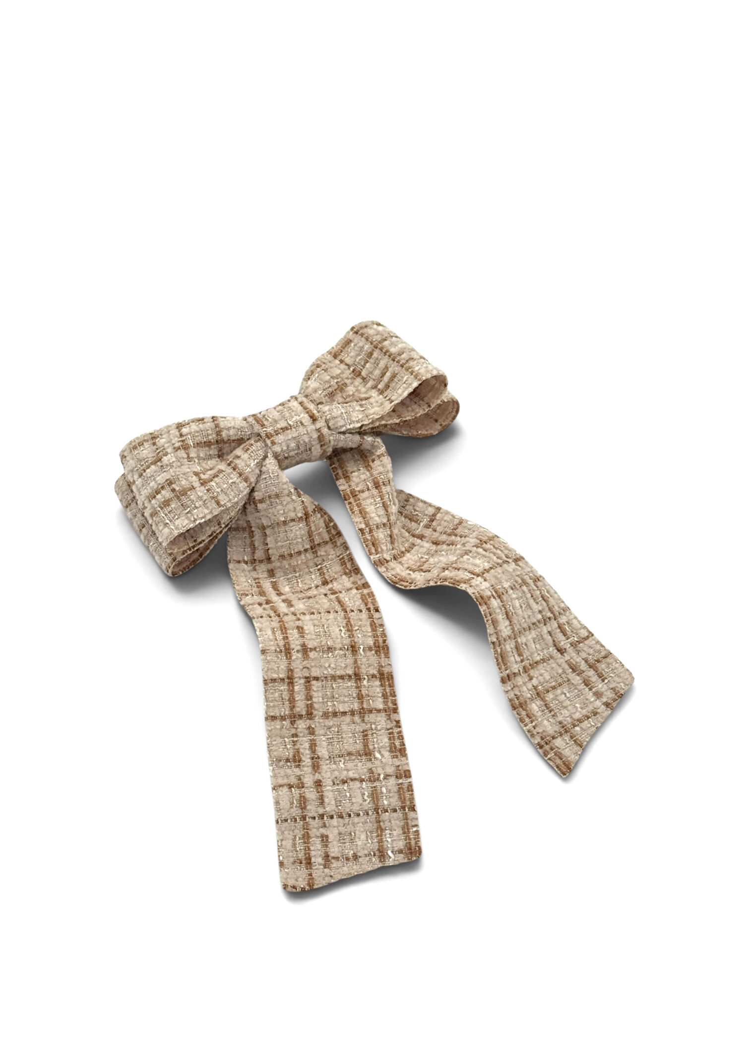 Maya tweed Cream Bow Kadın Toka