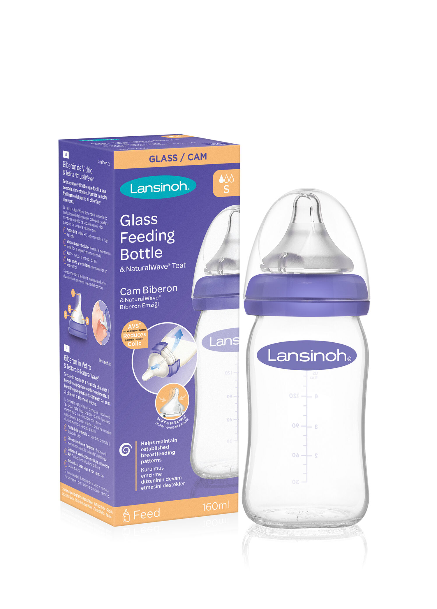 Cam Biberon & NaturalWave® 1 Ay + Biberon Emziği 160 ml