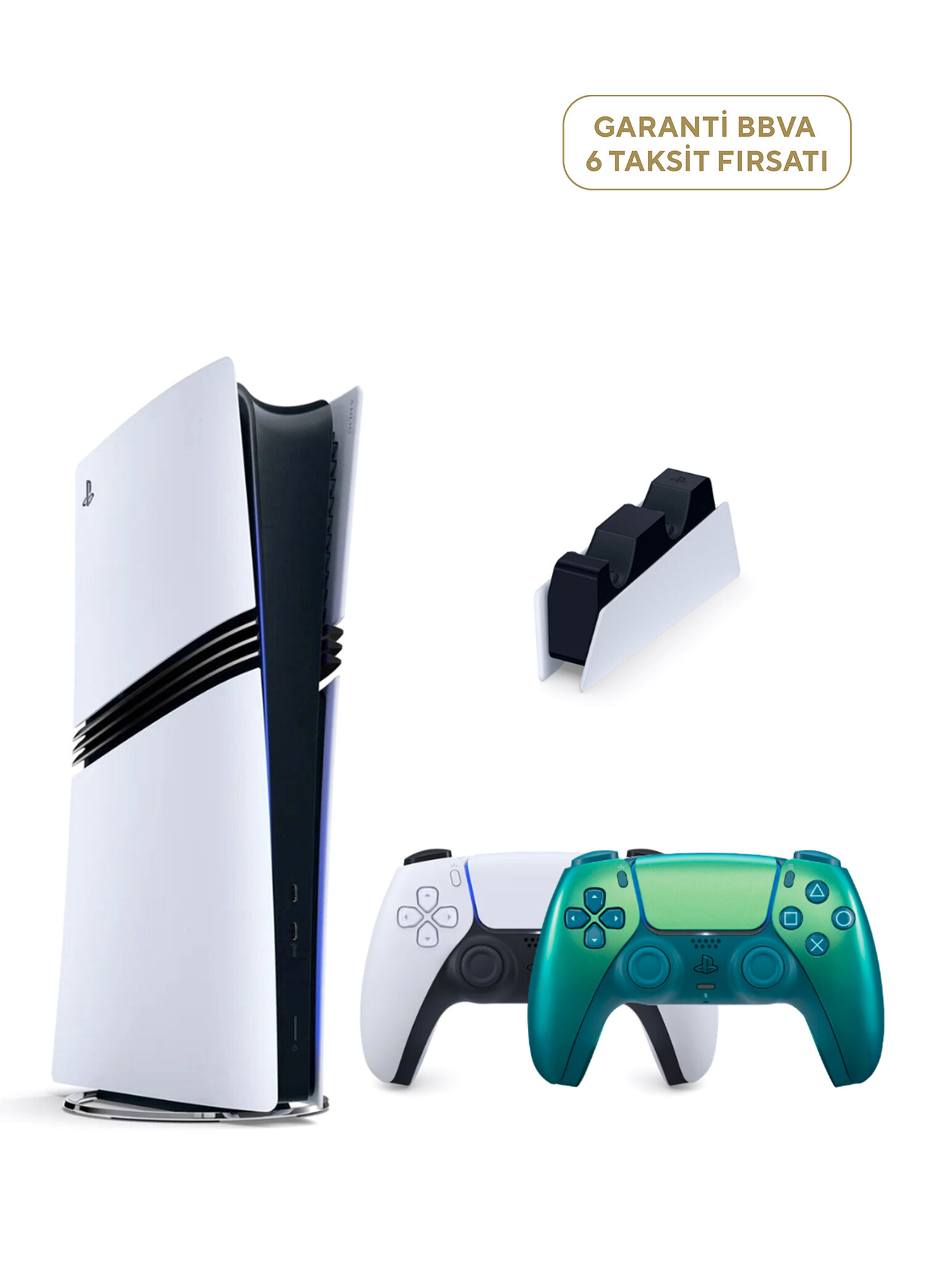 Playstation 5 Pro 2TB Oyun Konsolu + 2. PS5 Chroma Teal + PS5 Şarj İstasyonu
